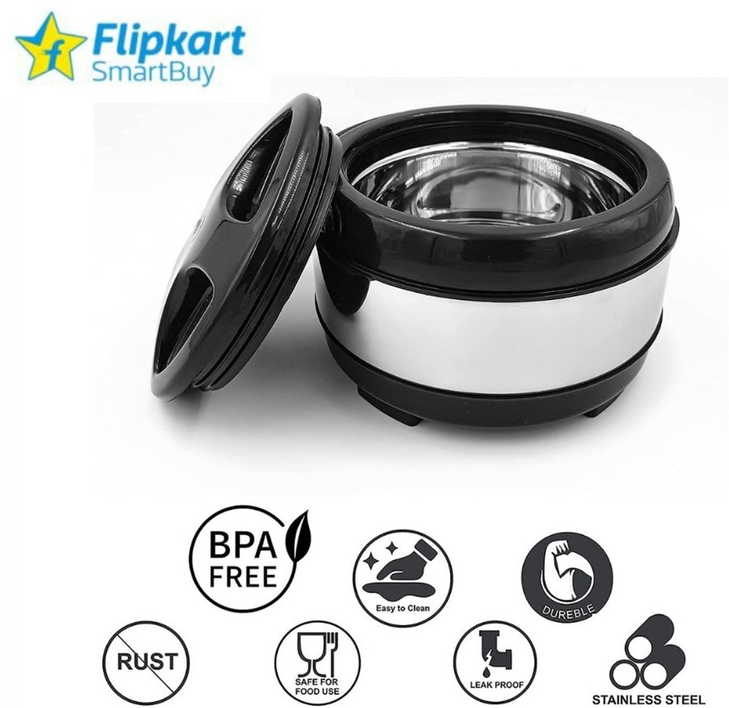 Image of Flipkart SmartBuy Premium Quality Roti Box |Hot Pot| Roti Box | Hot Pot Tiffin (4500 ML) Thermoware Casserole