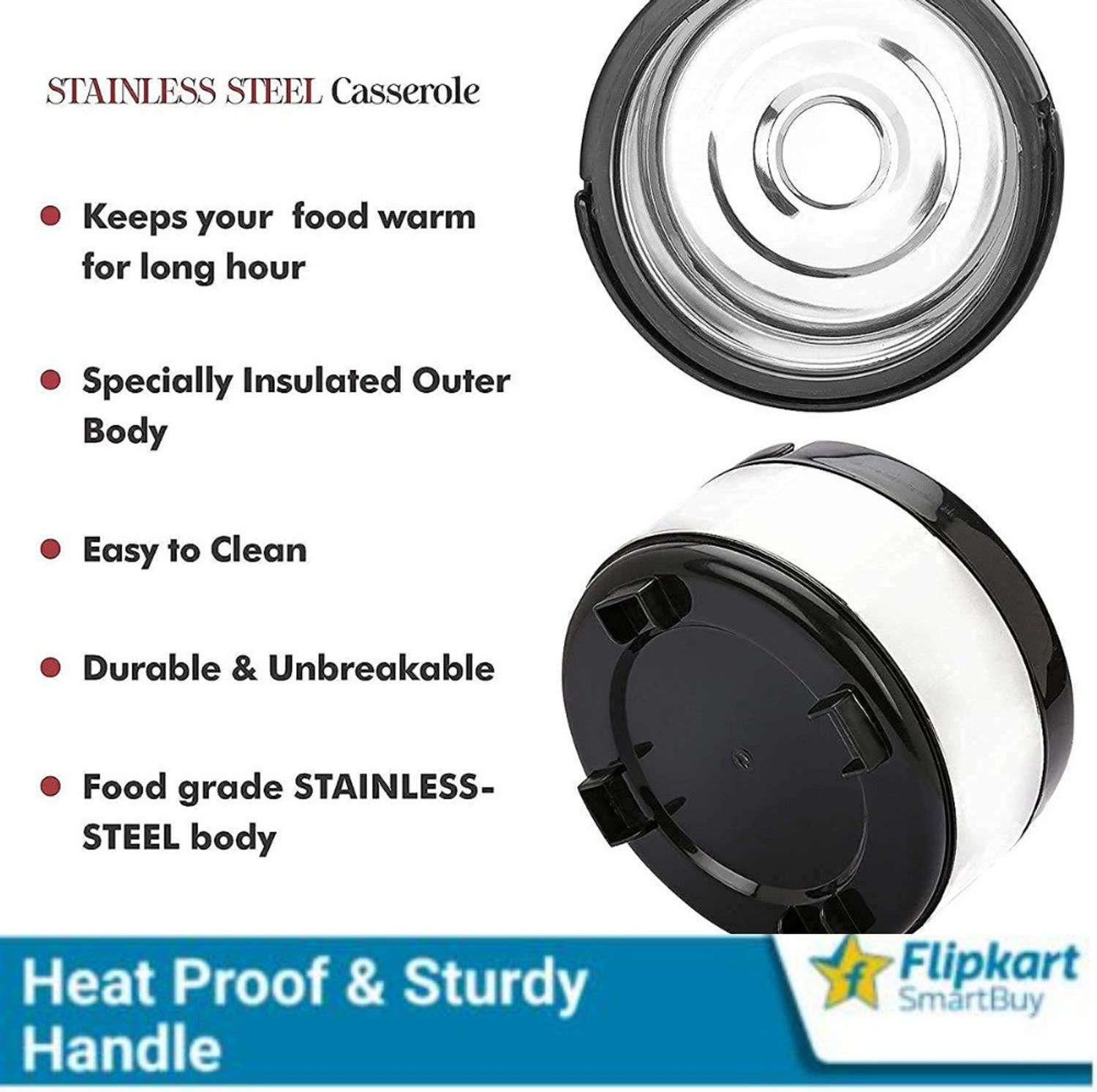 Image of Flipkart SmartBuy Premium Quality Roti Box |Hot Pot| Roti Box | Hot Pot Tiffin (4500 ML) Thermoware Casserole