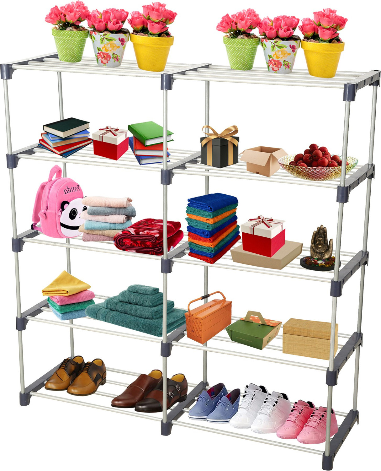 Image of Flipkart Perfect Homes Studio Metal Open Book Shelf