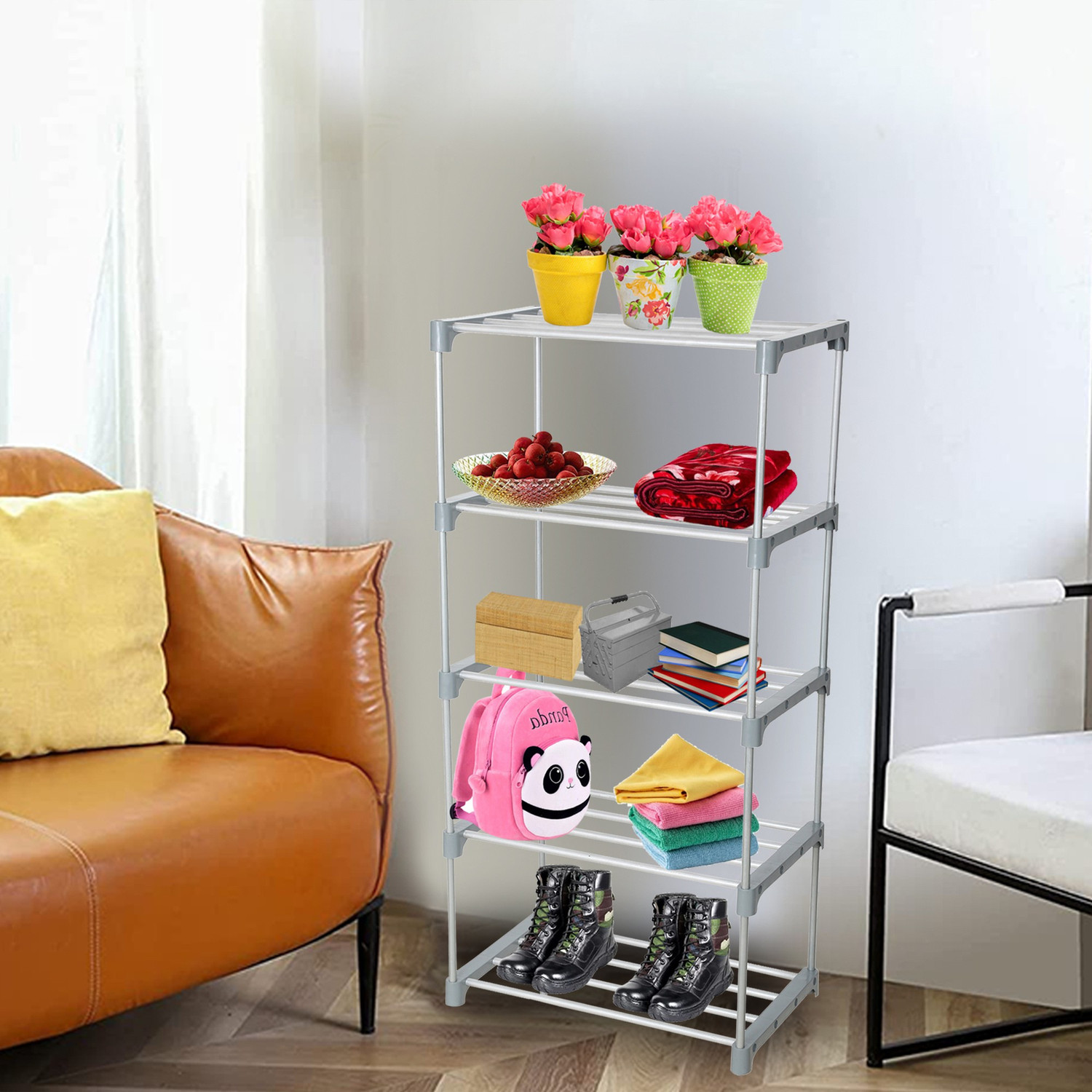 Image of Flipkart Perfect Homes Studio Metal Open Book Shelf