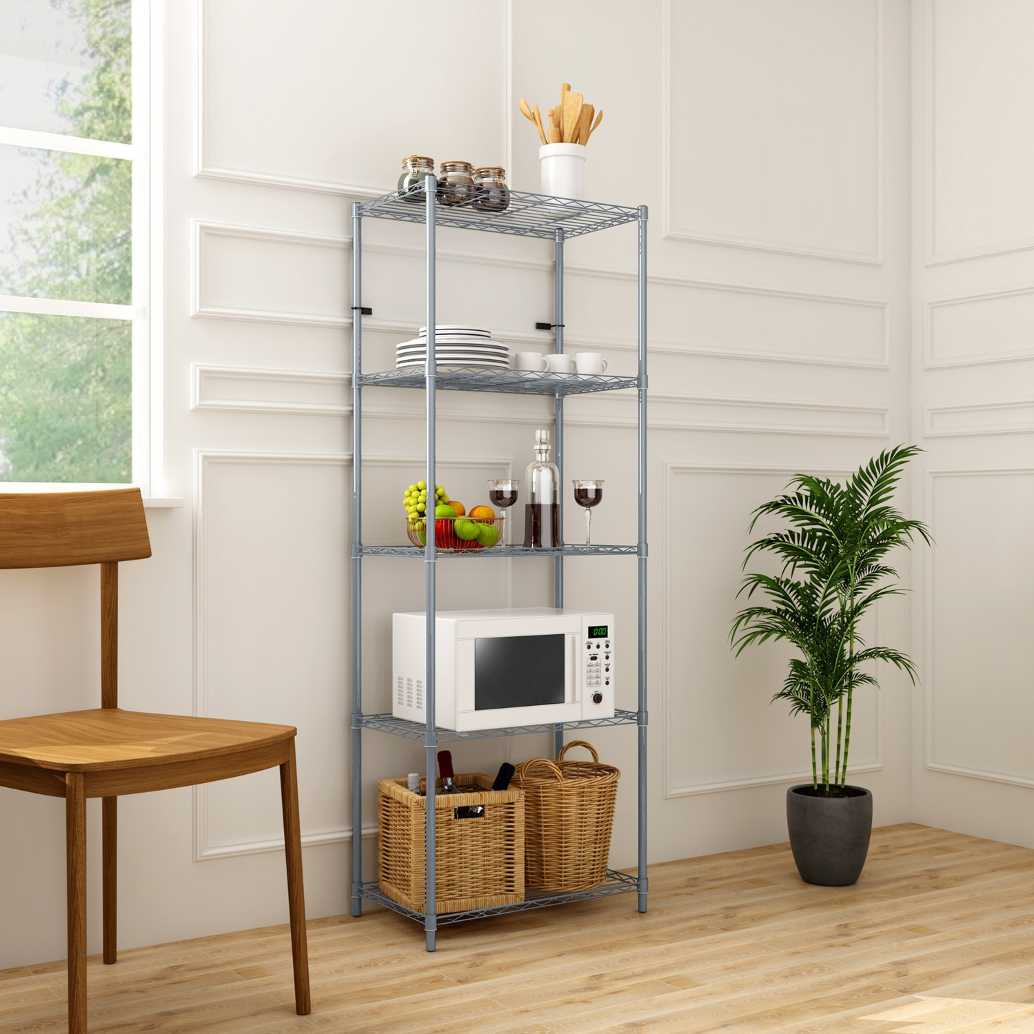 Image of TUNEHOME Metal Kitchen Cabinet (Finish Color - SILVER, DIY(Do-It-Yourself))