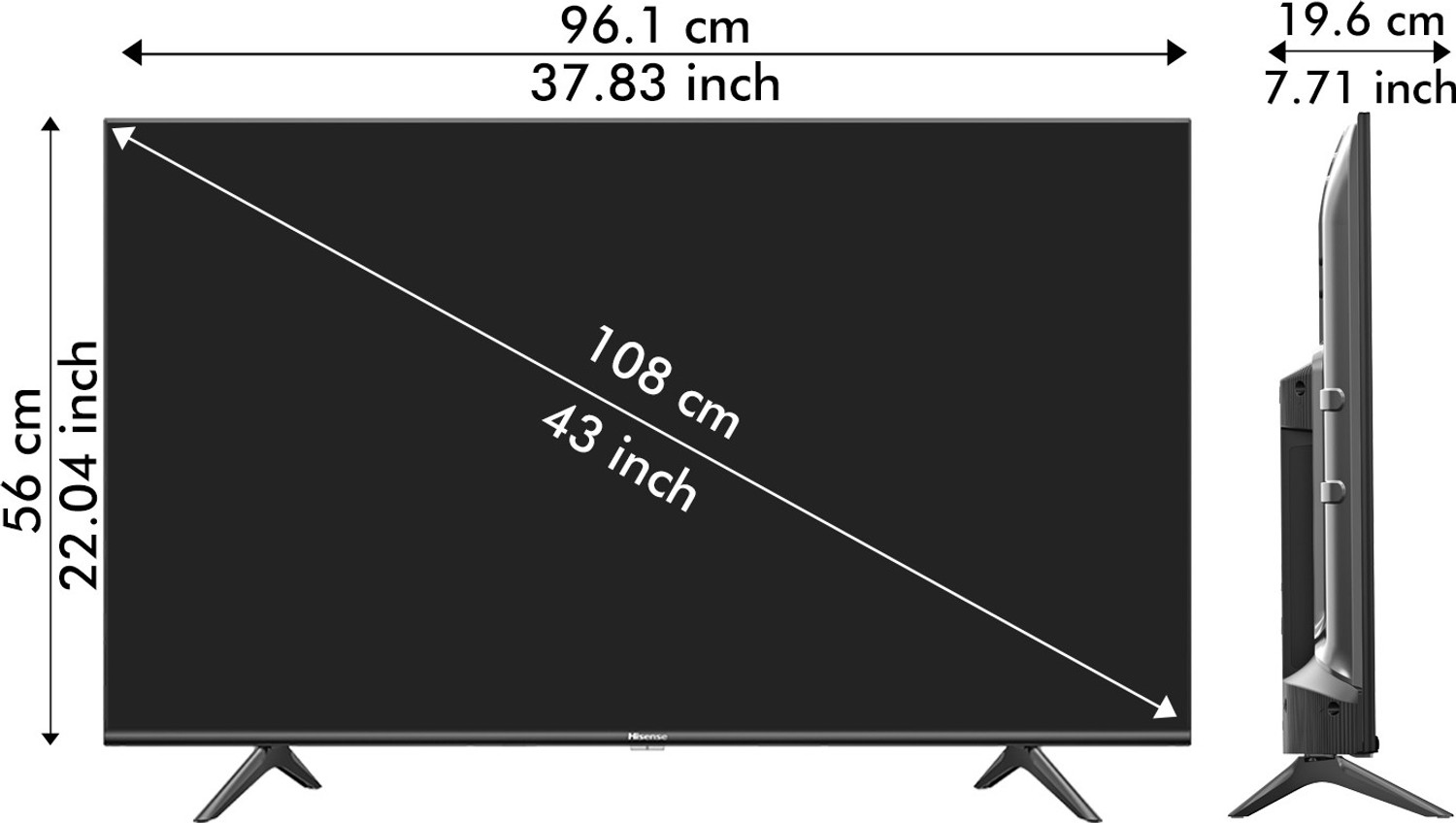 Image of Hisense A6GE Series 108 cm (43 inch) Ultra HD (4K) LED Smart Android TV with Dolby Vision and Dolby Atmos
