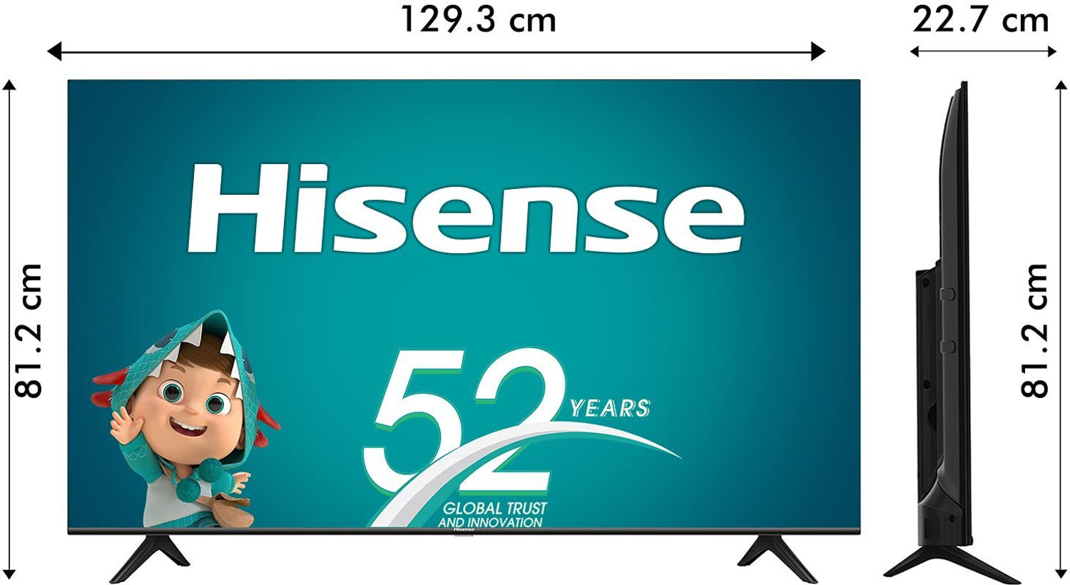 Image of Hisense A71F 146 cm (58 inch) Ultra HD (4K) LED Smart Android TV with Dolby Vision & ATMOS (58A71F)