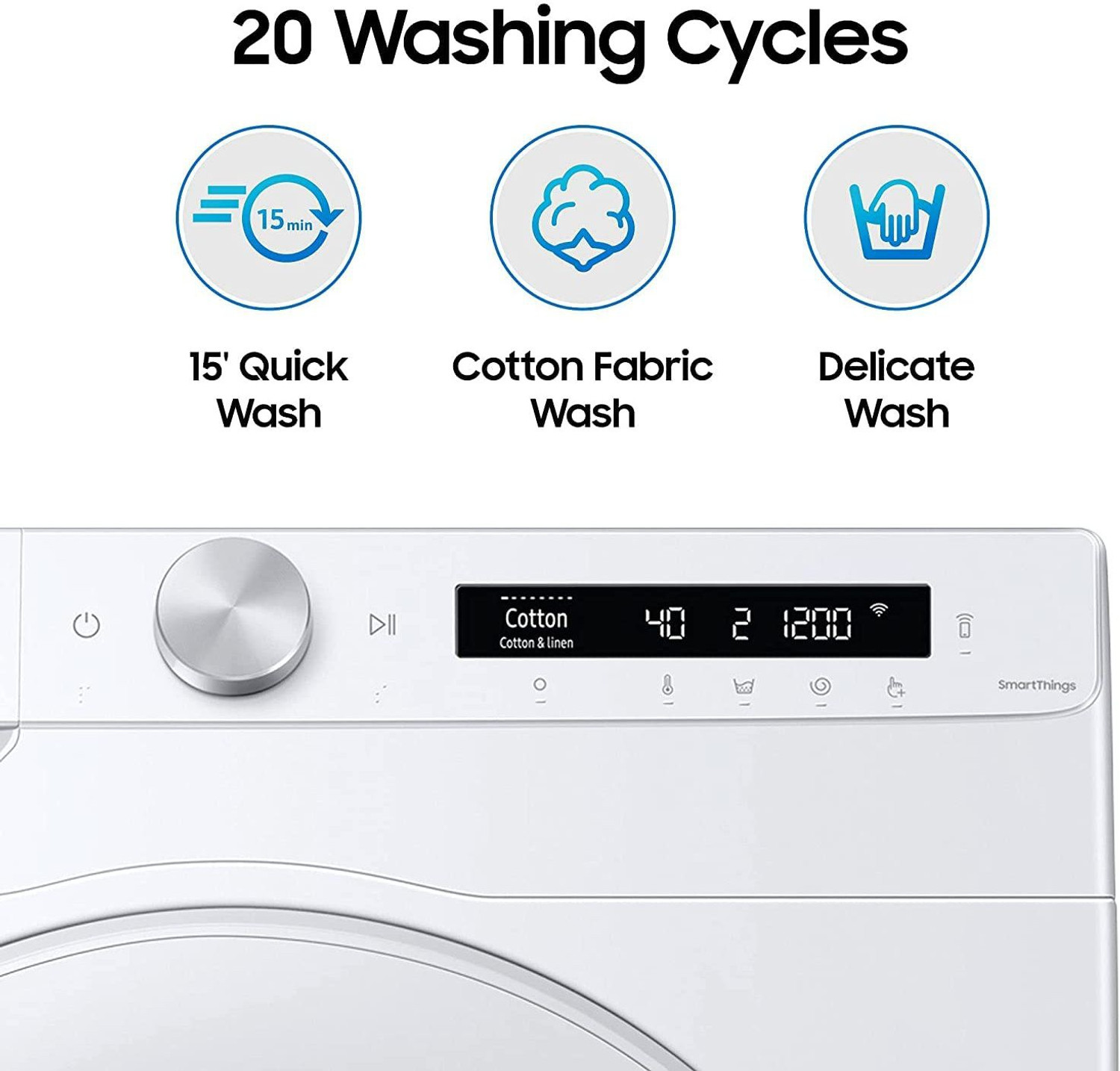 Image of Samsung 7 kg 5 Star, AI, Wi-Fi, Digital Inverter, Digital Inverter Fully Automatic Front Load Washing Machine with In-built Heater White