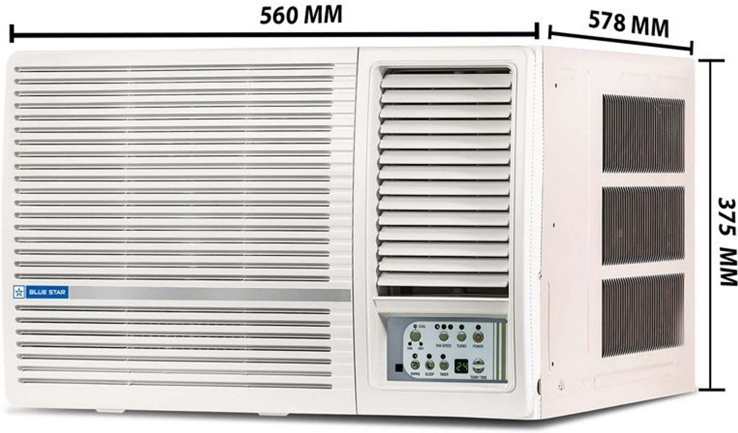Image of Blue Star 1 Ton 3 Star Window AC - White (WFA312LL, Copper Condenser)