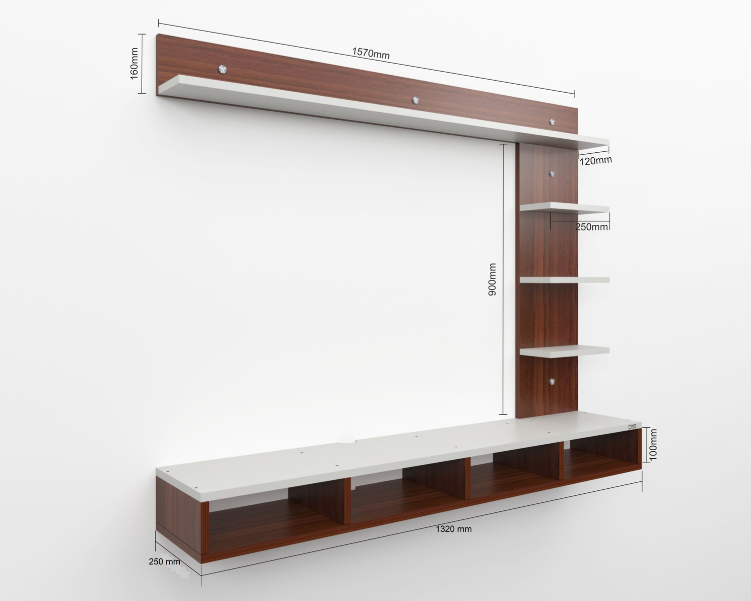 Image of Das Ambient With LED Light modern Engineered Wood TV Entertainment Unit