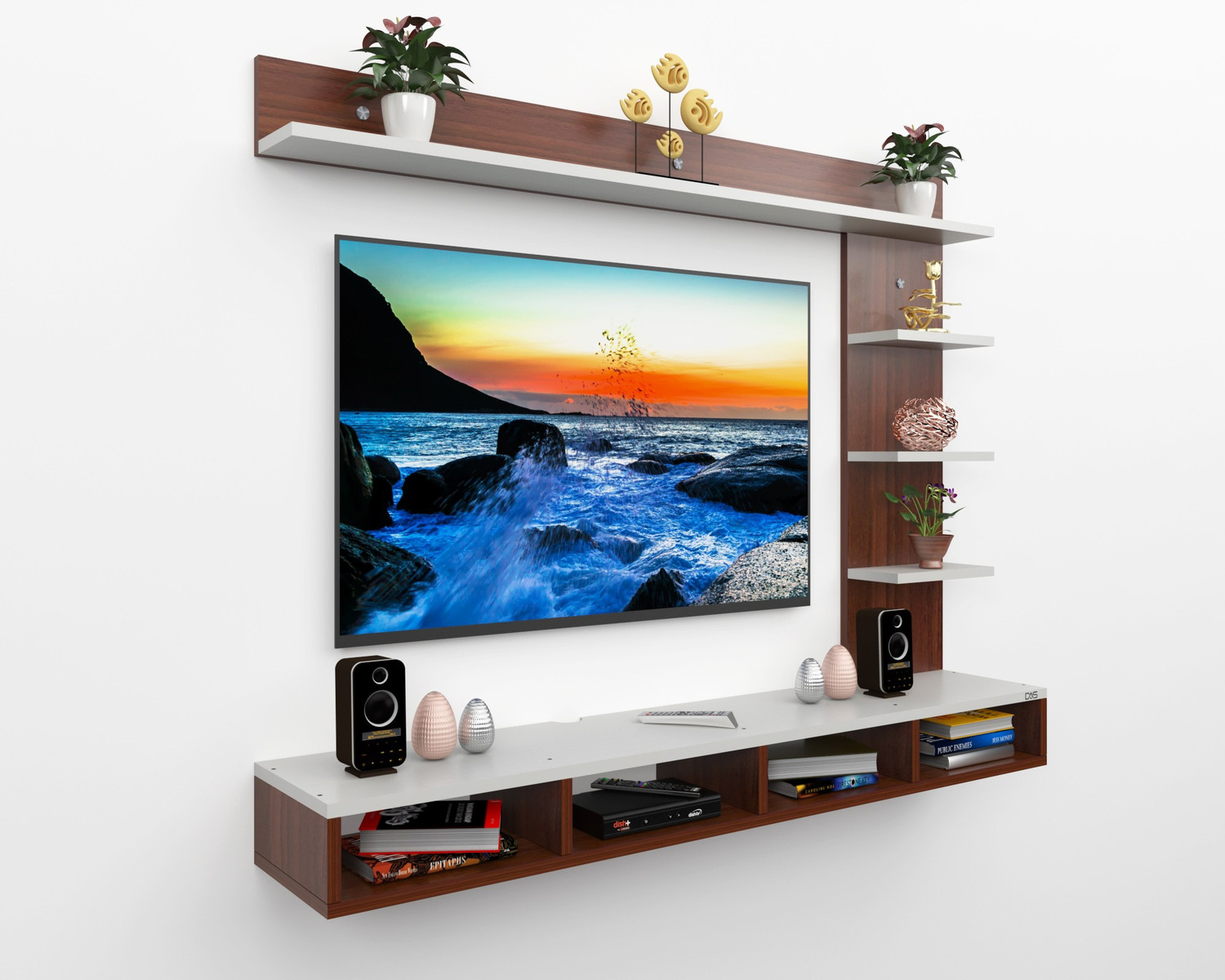Image of Das Ambient With LED Light modern Engineered Wood TV Entertainment Unit
