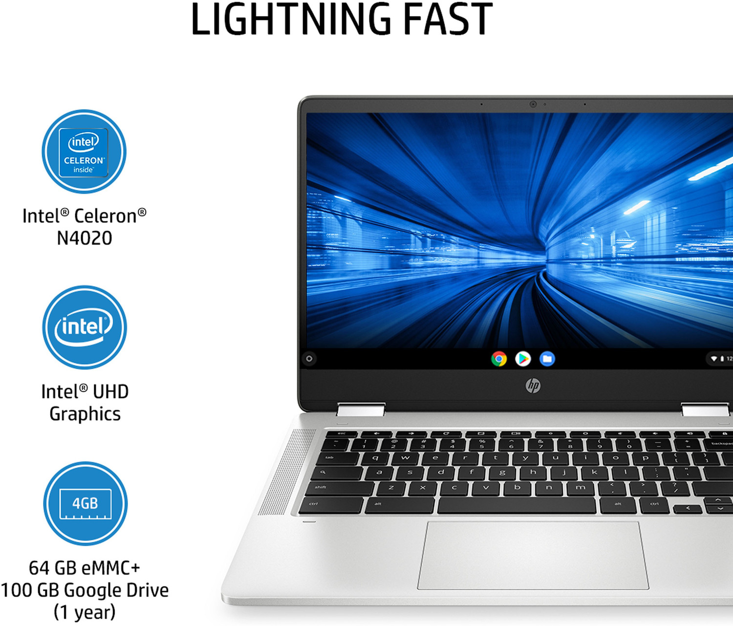 Image of HP Chromebook Intel Celeron Dual Core N4120 - (4 GB /64 GB EMMC Storage /Chrome OS) 14a-ca0506TU Chromebook