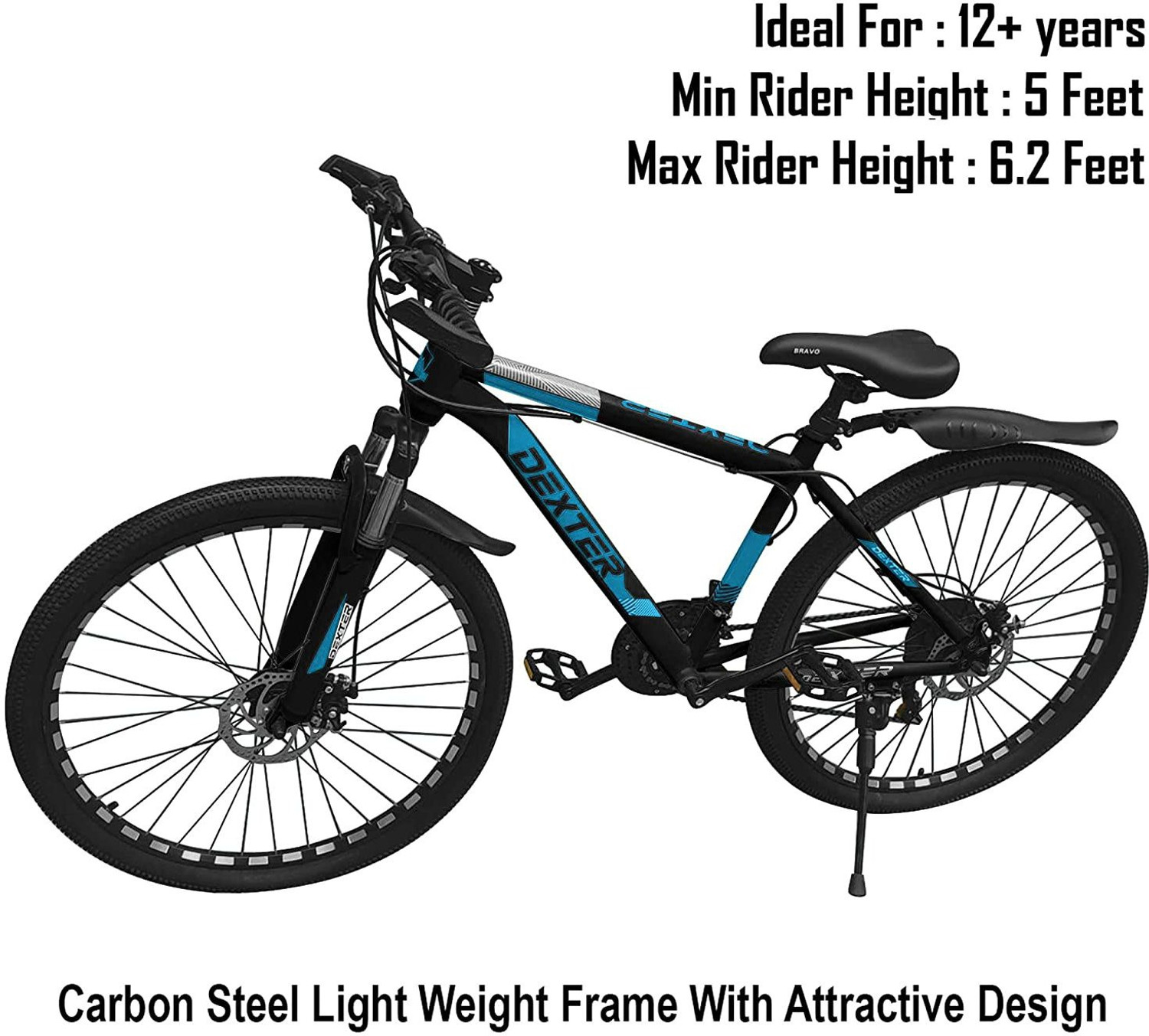 Image of Dexter Mountain Bike for Men and Women Carbon Steel Frame Adventure Sports Bicycle 26 T (inch) Mountain Cycle