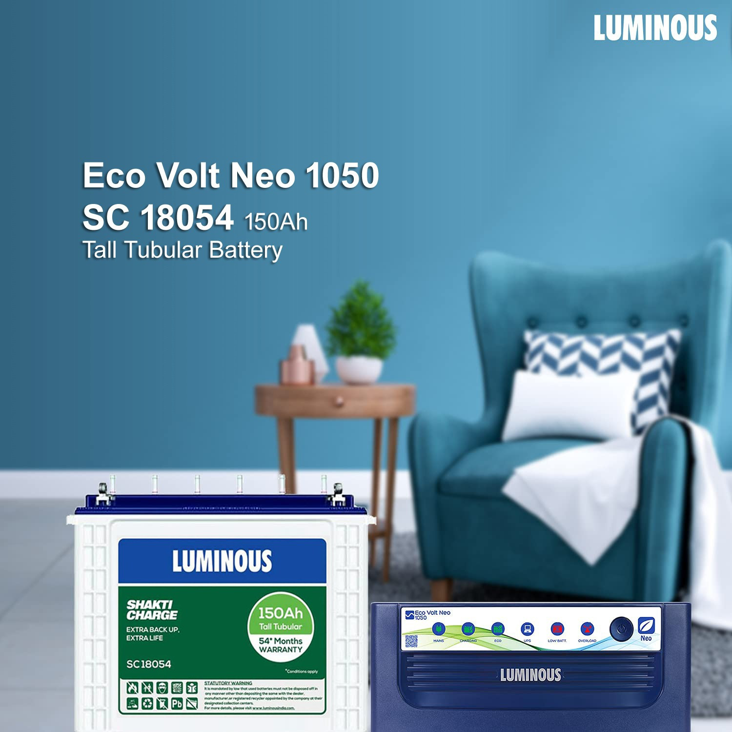 Image of LUMINOUS 60 Months Warranty Tubular Inverter Battery