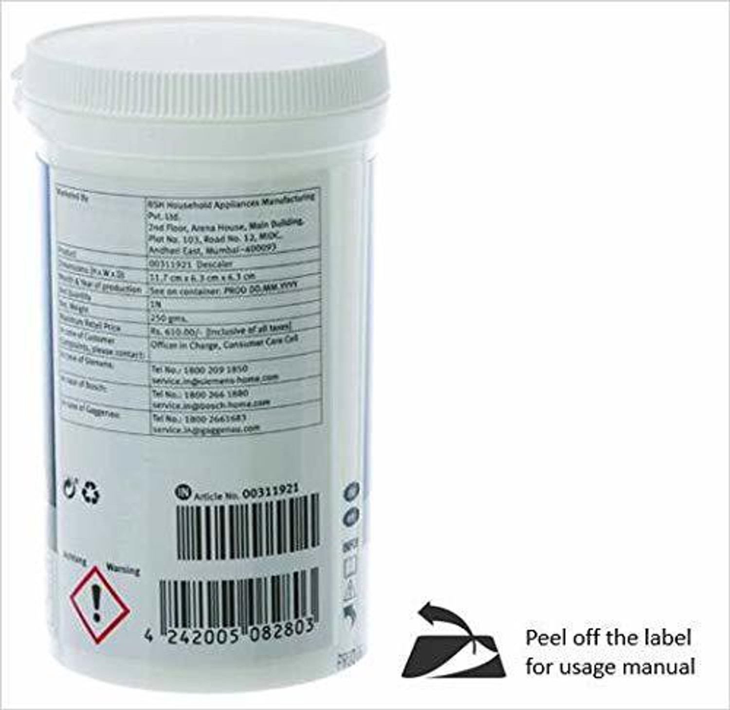 Image of Cloudseller Siemens Quick Descaler for Appliances Detergent Powder 250 g