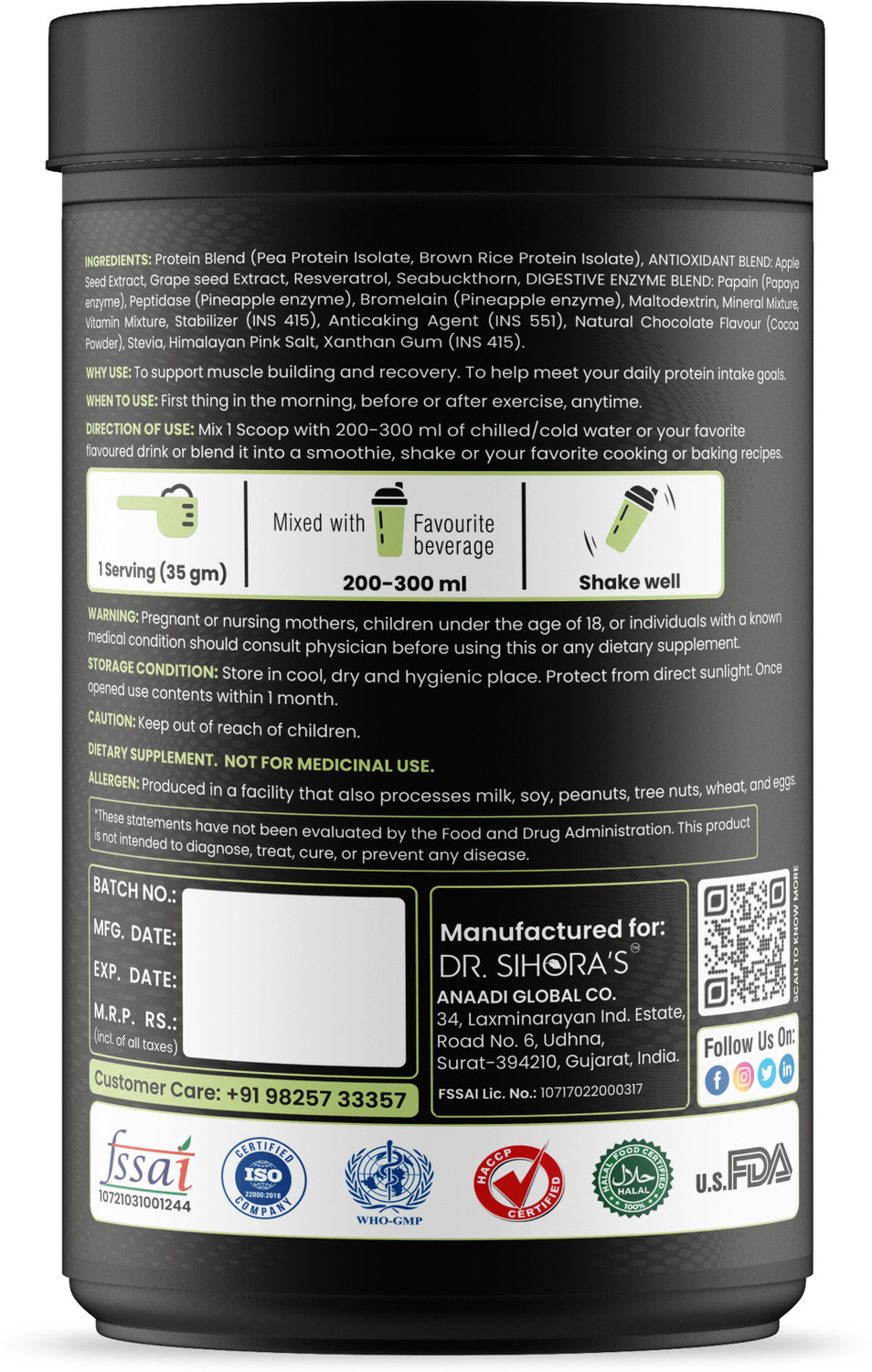 Image of Halesaga Plant Protein Powder 2KG, 100% Pure Vegan Plant Based Protein for Body Building Plant-Based Protein