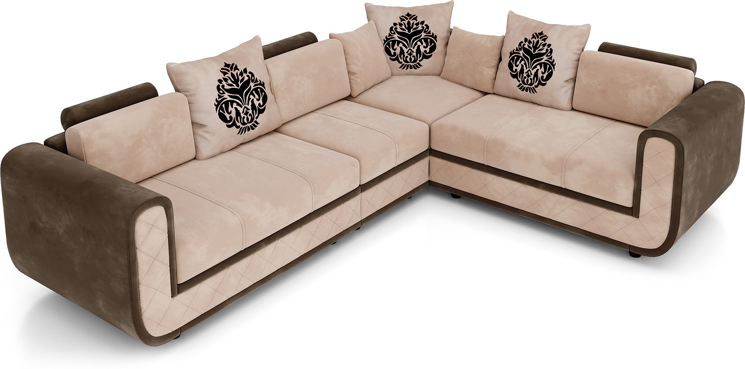 Image of Bharat Lifestyle 777 L Shape Fabric 6 Seater Sofa