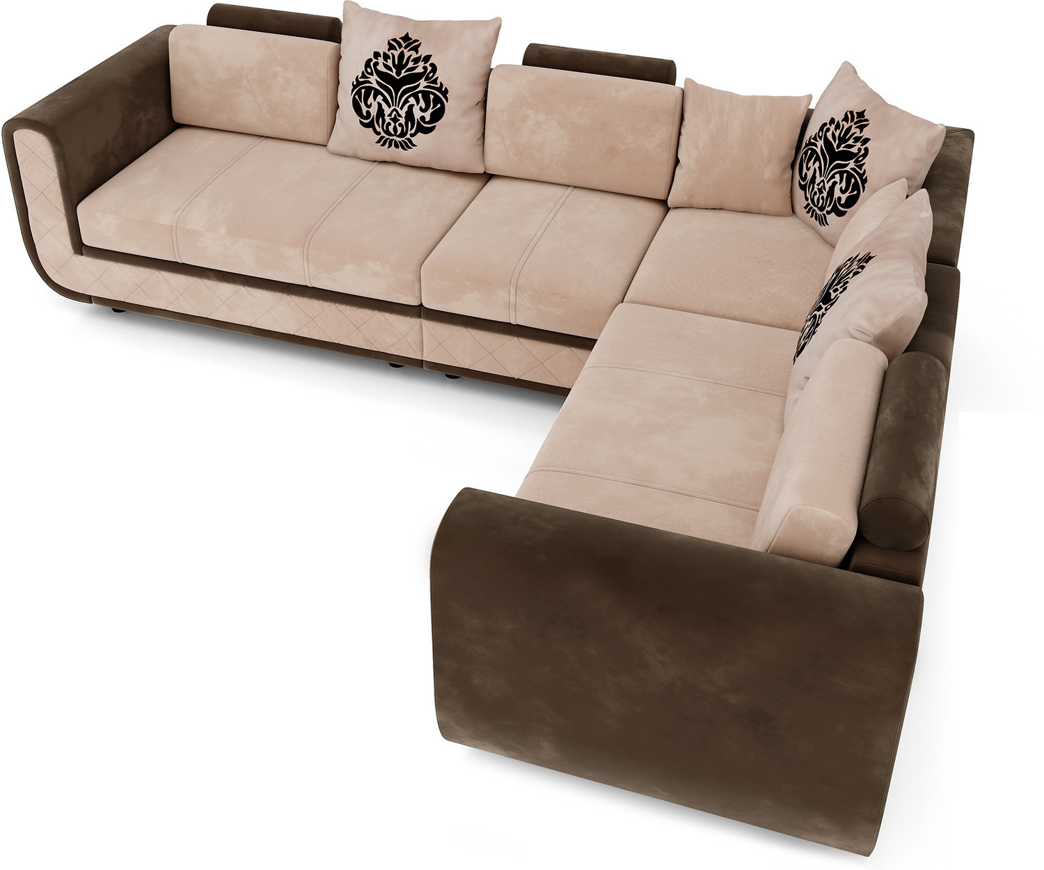 Image of Bharat Lifestyle 777 L Shape Fabric 6 Seater Sofa