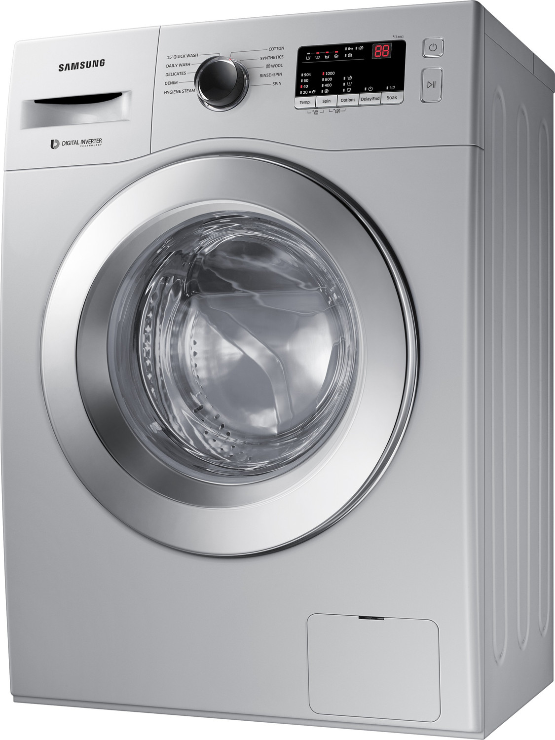 Image of Samsung 6 kg Inverter, 5 star, Hygiene Steam, Digital Inverter Fully Automatic Front Load Washing Machine with In-built Heater Silver