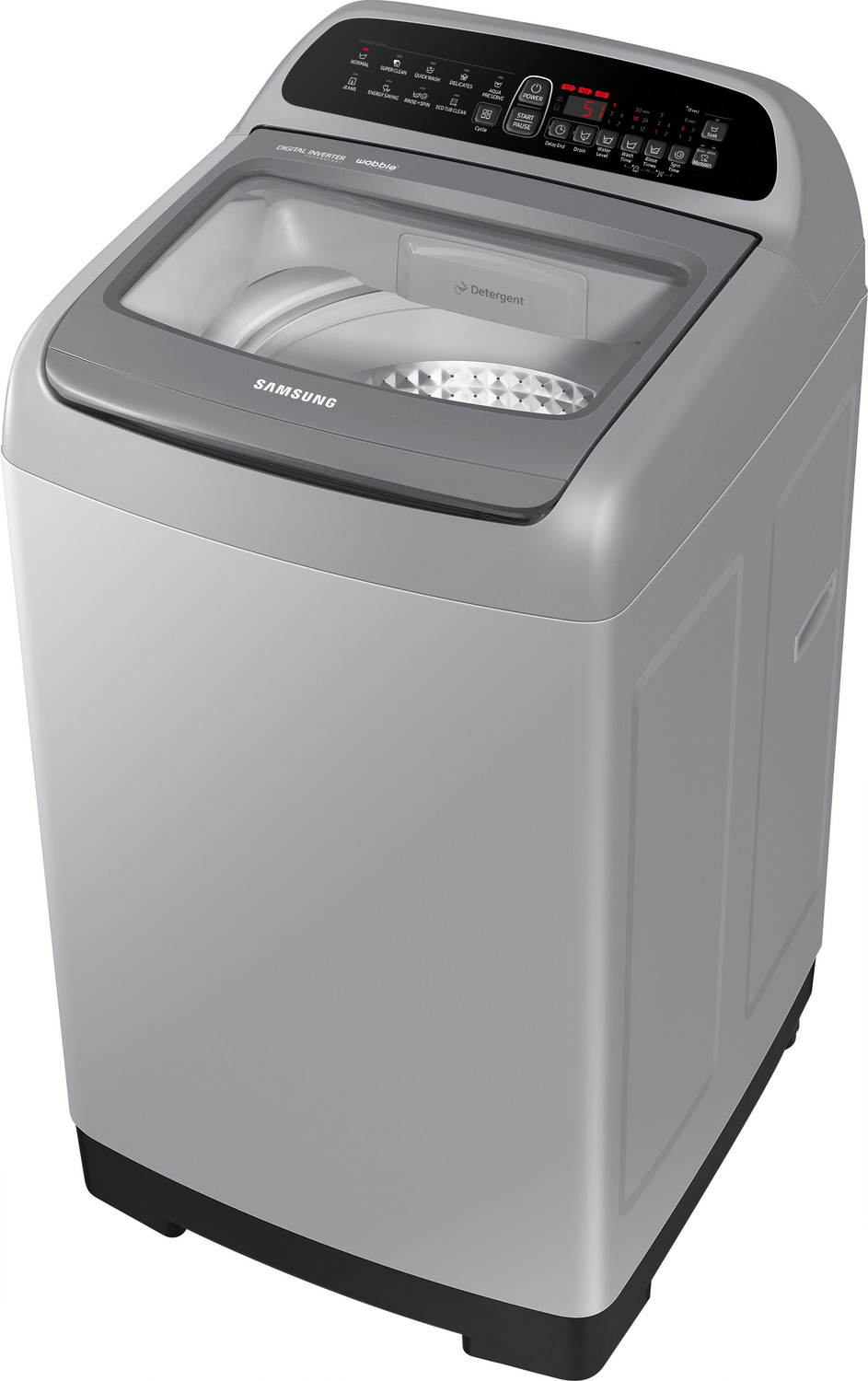 Image of Samsung 7 kg 5 Star Inverter with Diamond Drum Fully Automatic Top Load Washing Machine Silver