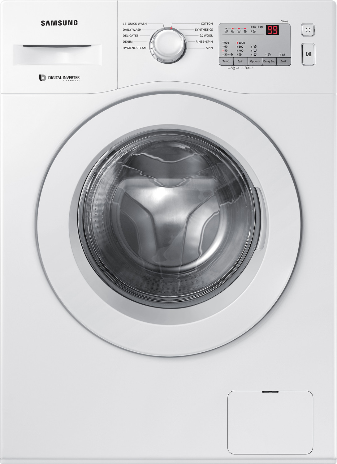 Image of Samsung 6 kg Inverter 5 Star Hygiene Steam Fully Automatic Front Load Washing Machine with In-built Heater White