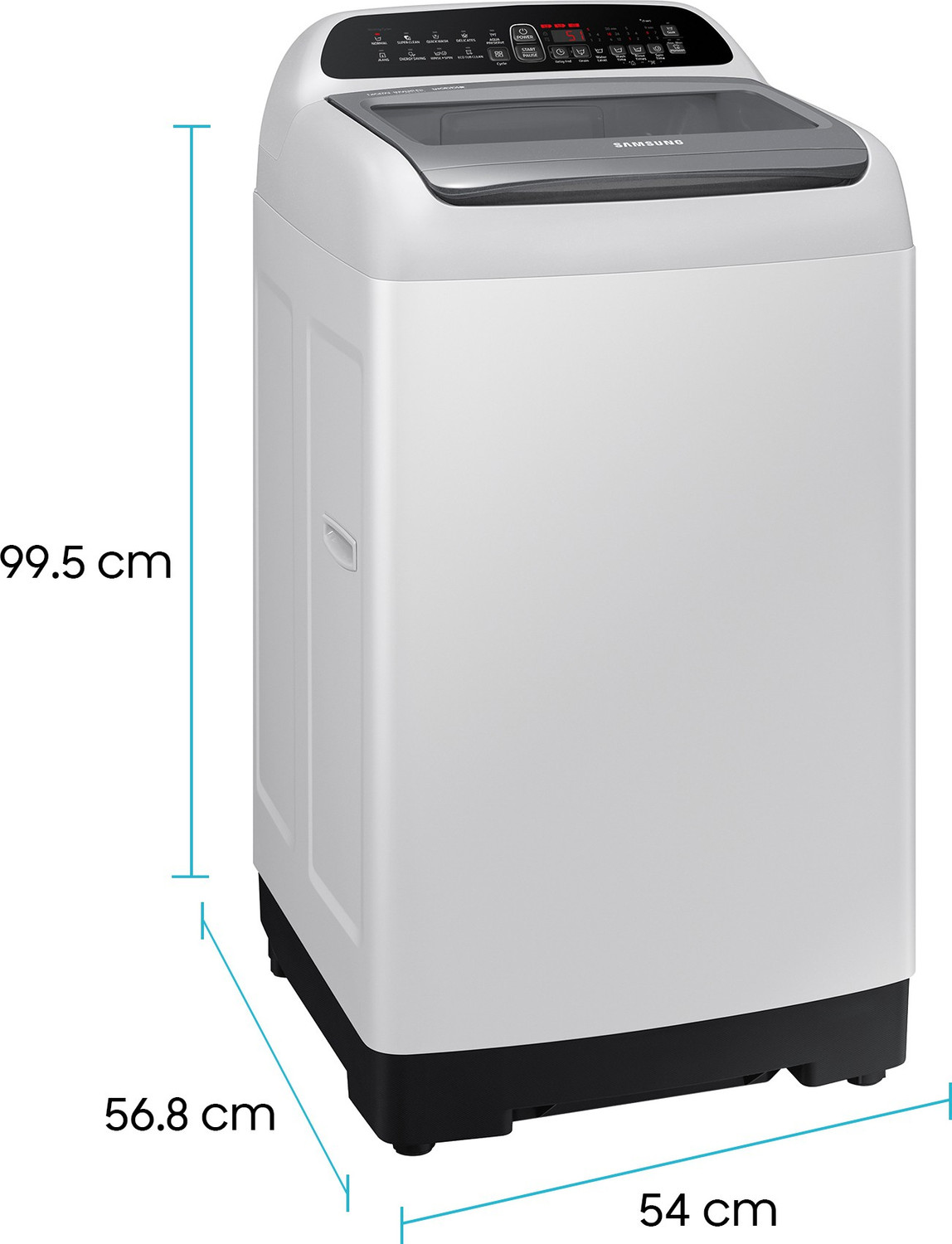 Image of Samsung 6.5 kg 5 Star Inverter Wobble technology Fully Automatic Top Load Washing Machine Grey