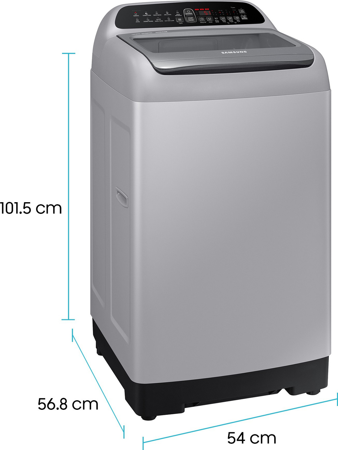 Image of Samsung 7 kg 5 Star Inverter with Diamond Drum Fully Automatic Top Load Washing Machine Silver