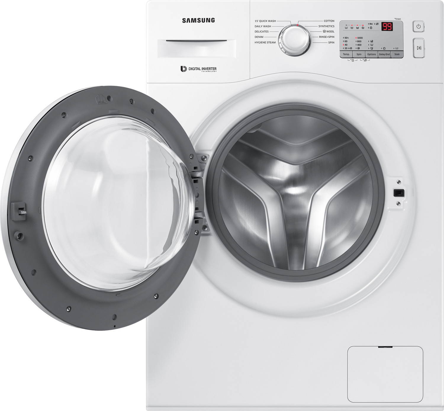 Image of Samsung 6 kg Inverter 5 Star Hygiene Steam Fully Automatic Front Load Washing Machine with In-built Heater White