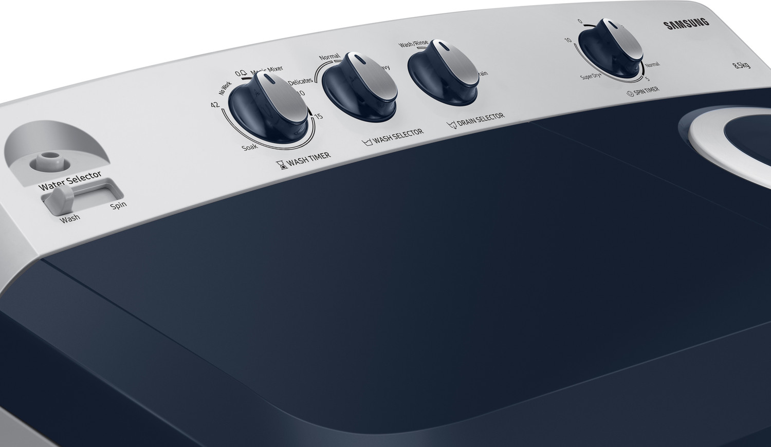 Image of Samsung 8.5 kg 5 star Semi Automatic Top Load Washing Machine White, Grey