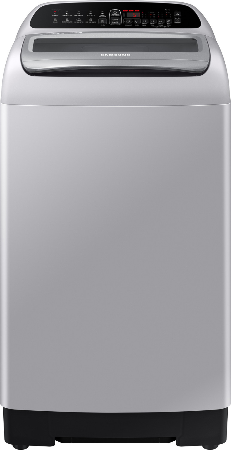 Image of Samsung 7 kg 5 Star Inverter with Diamond Drum Fully Automatic Top Load Washing Machine Silver