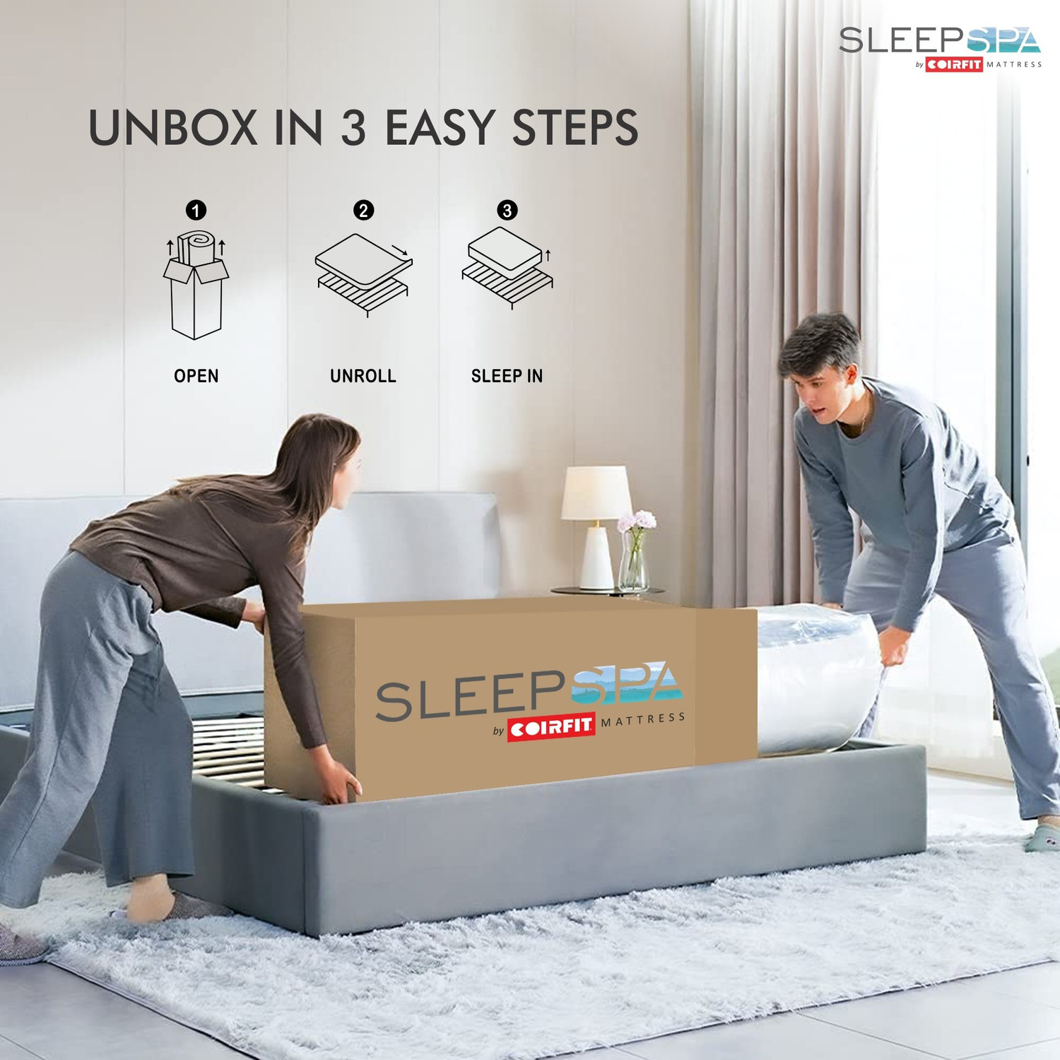 Image of SLEEP SPA MEMOLATEX Visco Pro Memory Foam with Bamboo Charcoal fabric 6 inch Single Latex Foam Mattress