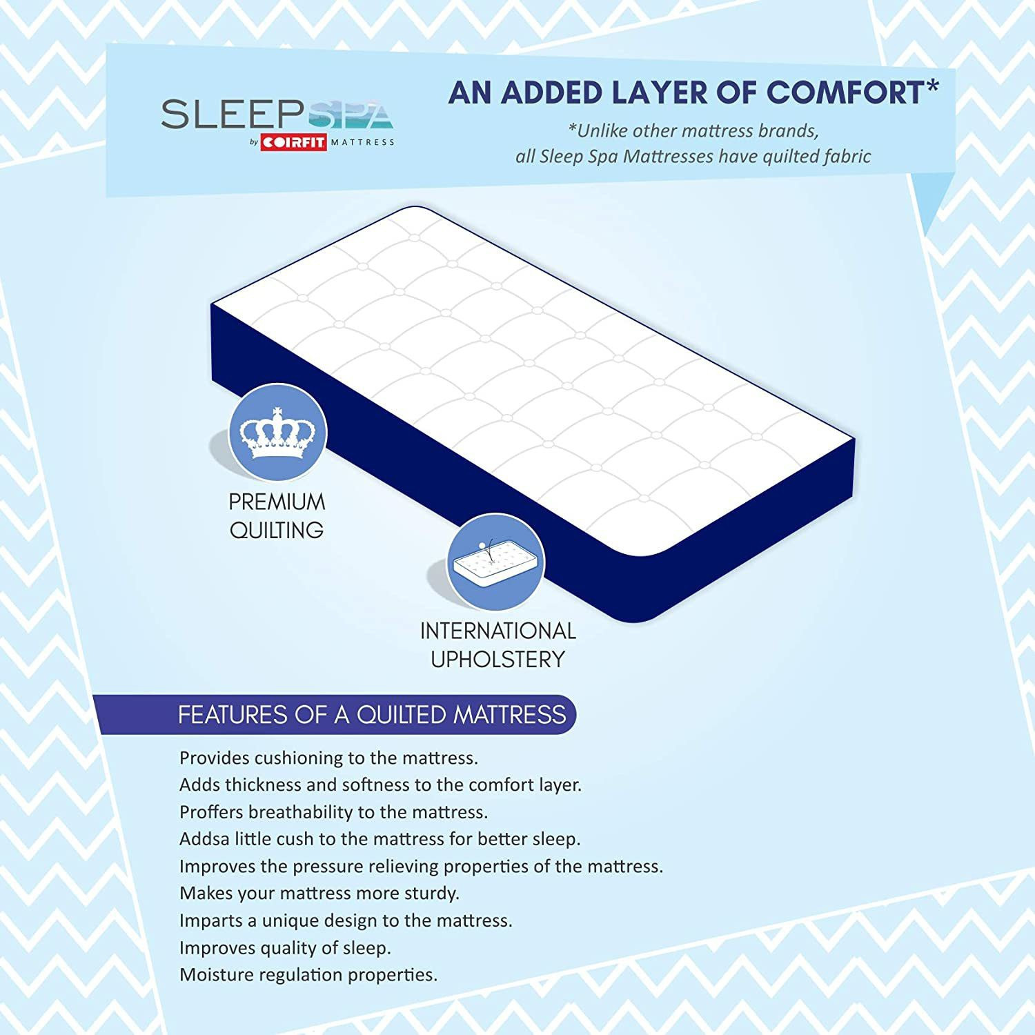Image of SLEEPSPA COCOLATEX Milk Fiber with HerbFRESH TECHNOLOGY 8 inch Single Coir Mattress