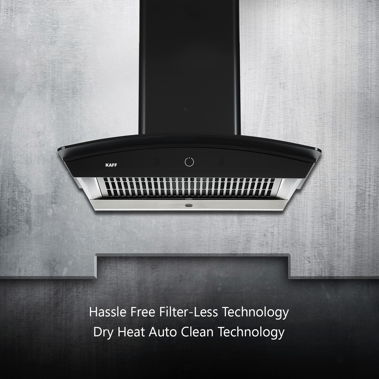 Image of Kaff Rosett DHC 60 Filterless Auto Clean Wall Mounted Black 1180 CMH Chimney