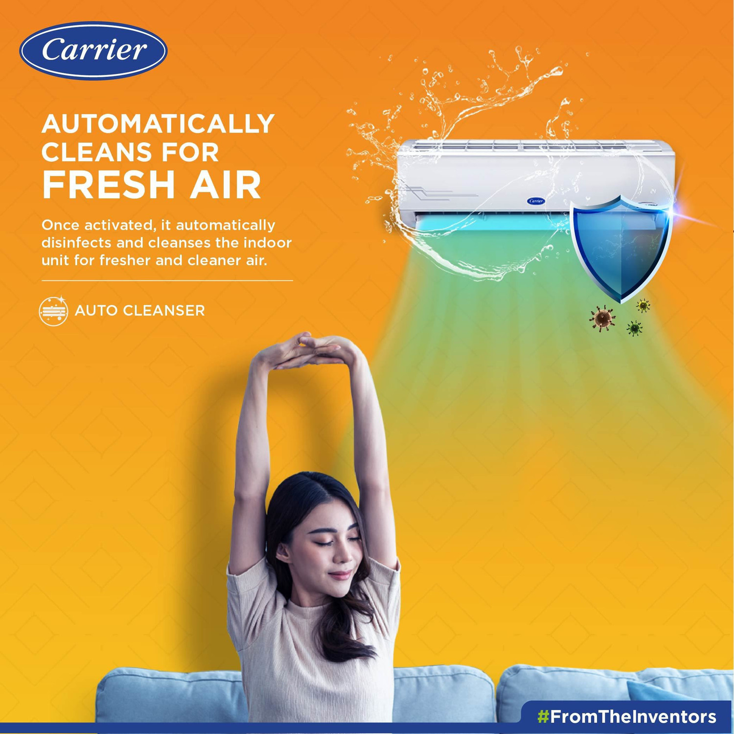 Image of CARRIER 1.2 Ton 5 Star Split Inverter AC - White (14K ESTER DXi INVERTER R32 SPLIT AC CAI14ES5R32F0, Copper Condenser)