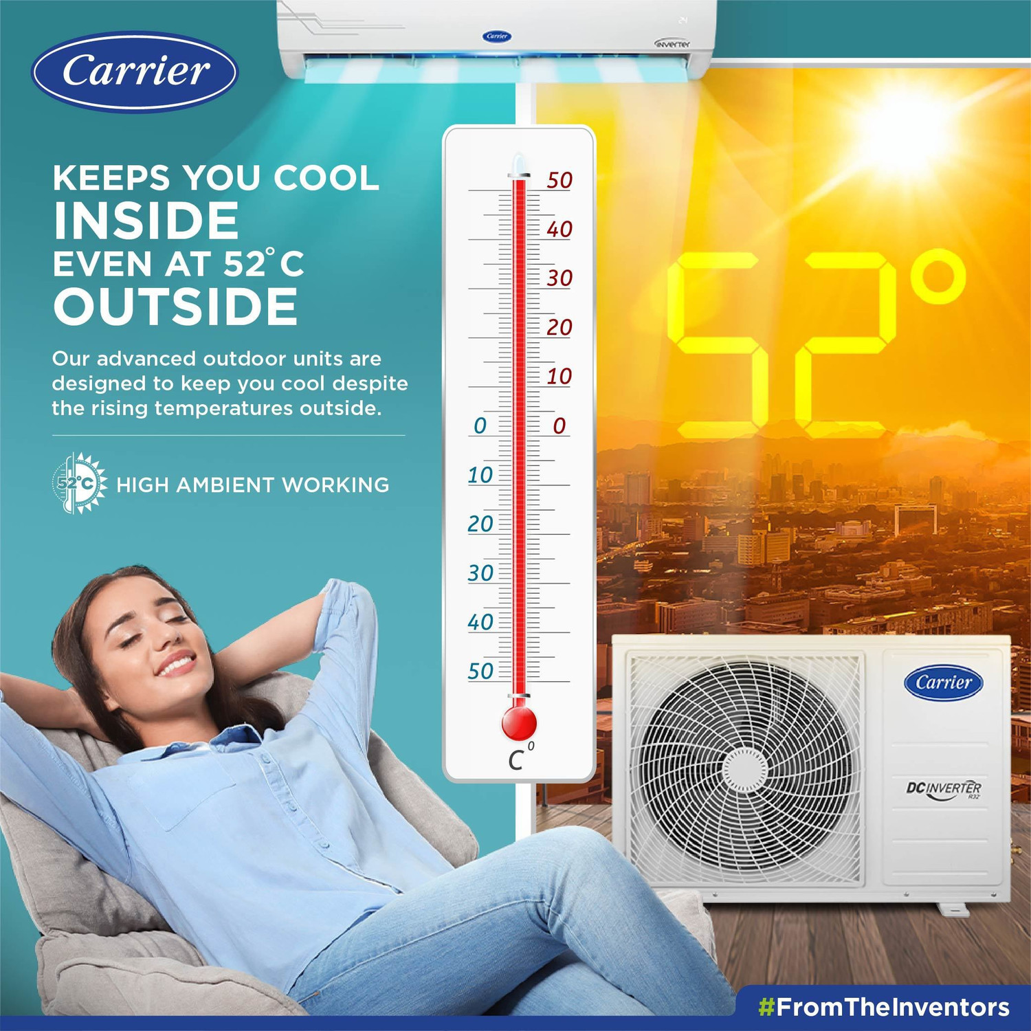 Image of CARRIER 1.2 Ton 5 Star Split Inverter AC - White (14K ESTER DXi INVERTER R32 SPLIT AC CAI14ES5R32F0, Copper Condenser)