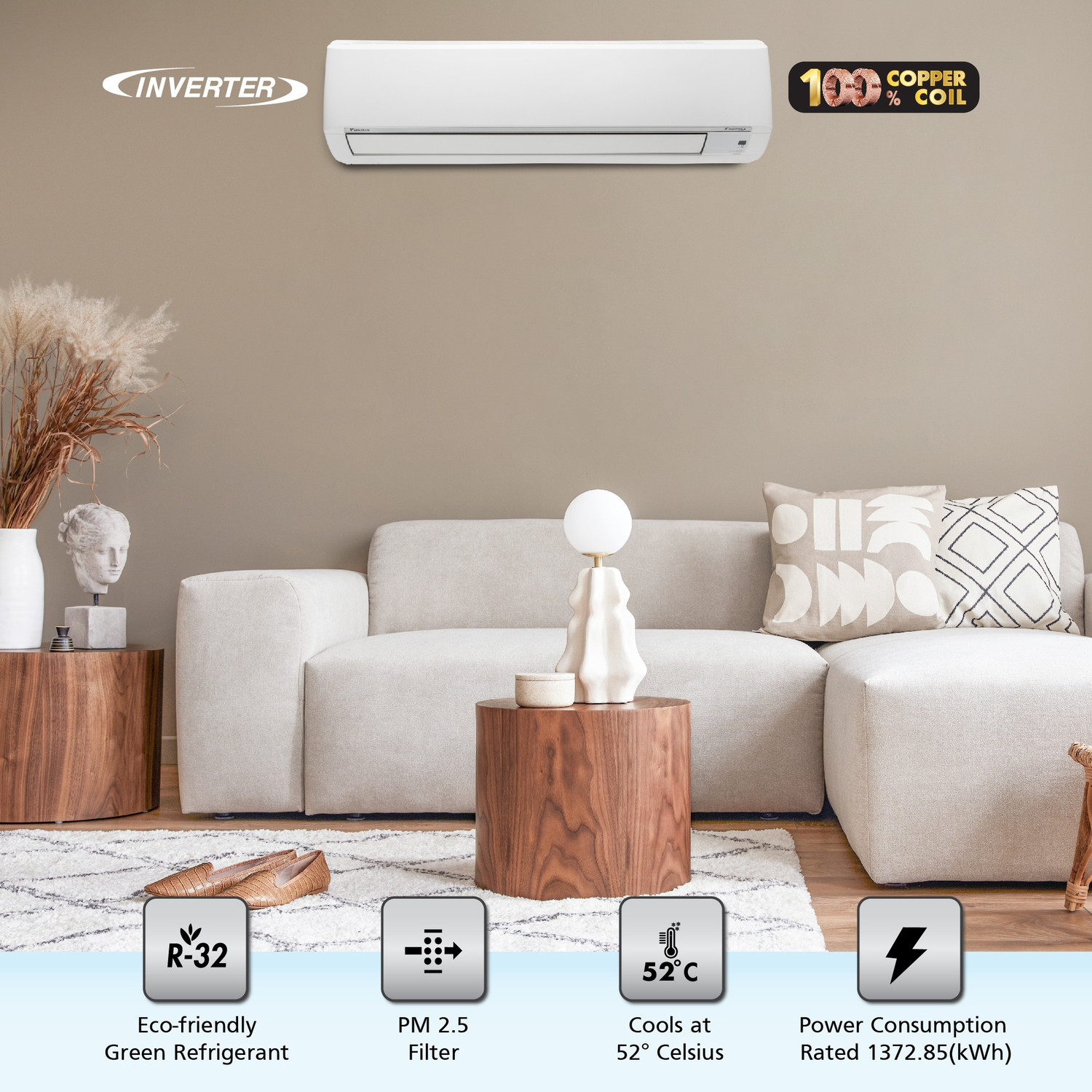 Image of Daikin 2022 Model 2.02 Ton 3 Star Split Inverter AC