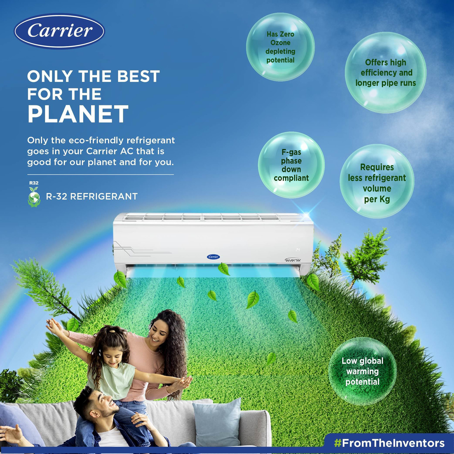Image of CARRIER 1.2 Ton 5 Star Split Inverter AC - White (14K ESTER DXi INVERTER R32 SPLIT AC CAI14ES5R32F0, Copper Condenser)