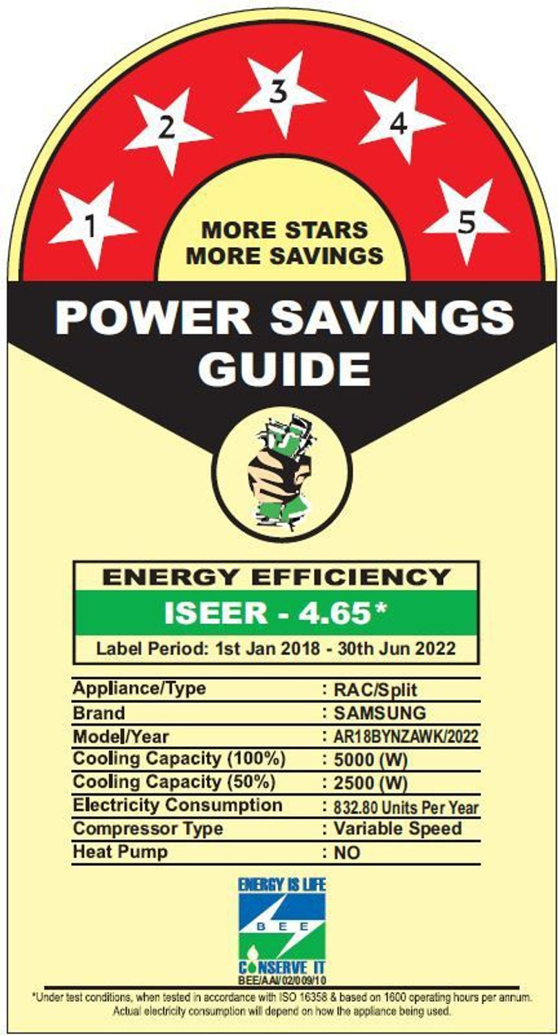 Image of Samsung 2022 Model 1.5 Ton 5 Star Split Inverter with Wi-fi AC