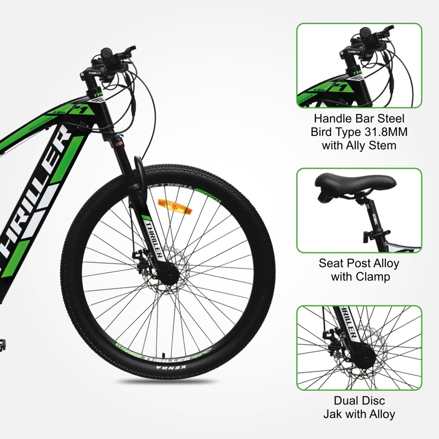 Image of Thriller E-Bike Cycle with LG LED Display 27.5 inches Single Speed Lithium-ion Polymer (Li-pol) Electric Cycle