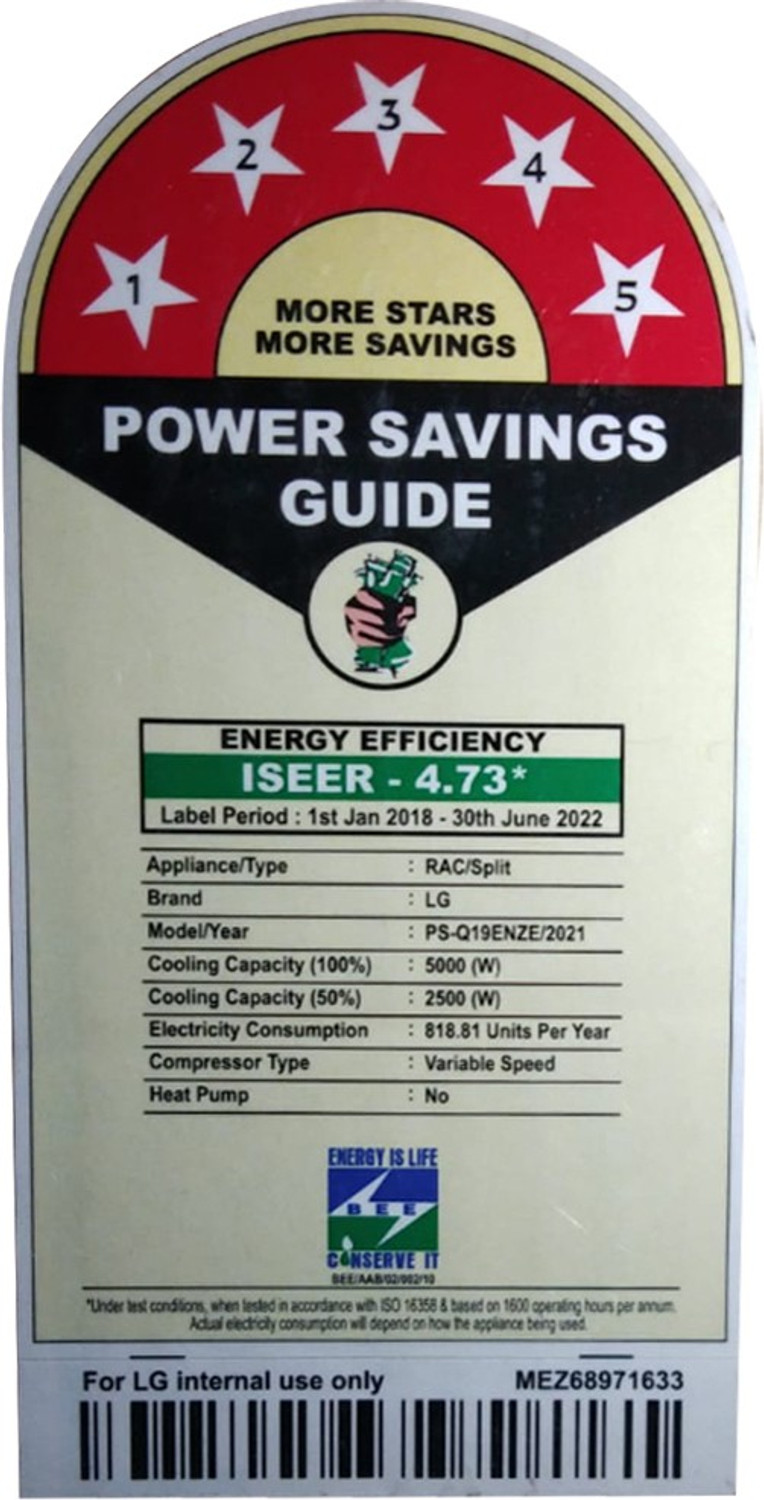 Image of LG 1.5 Ton 5 Star Split Inverter AC - White (PS-Q19ENZE, Copper Condenser)