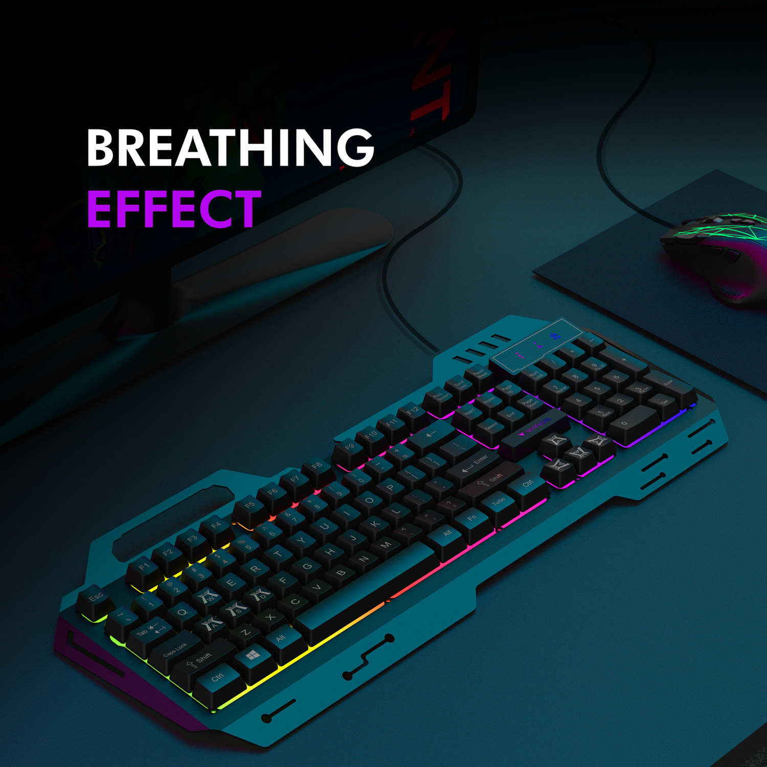 Image of Wings GRIND100 Wired USB Standard Gaming Keyboard Compatible with Desktop, Laptop, Mac