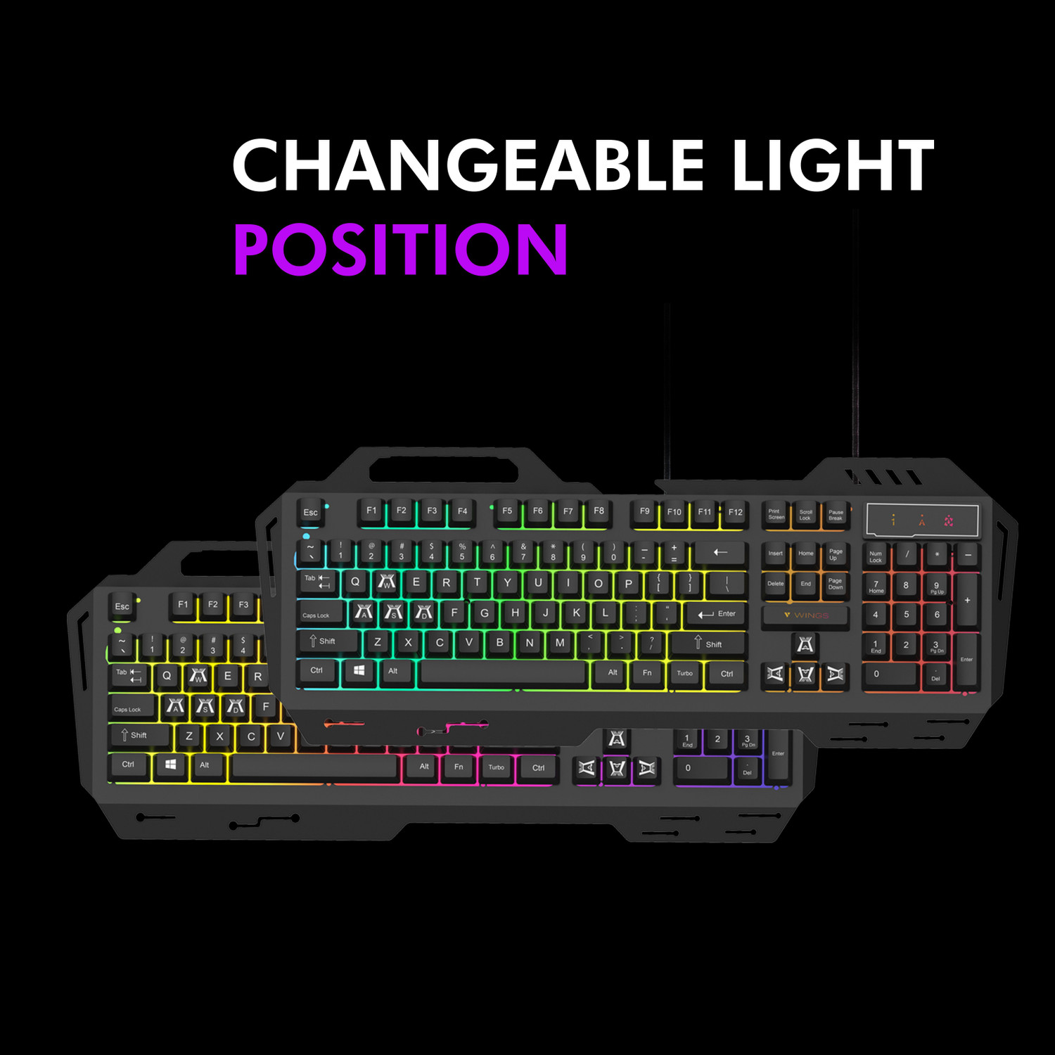 Image of Wings GRIND100 Wired USB Standard Gaming Keyboard Compatible with Desktop, Laptop, Mac