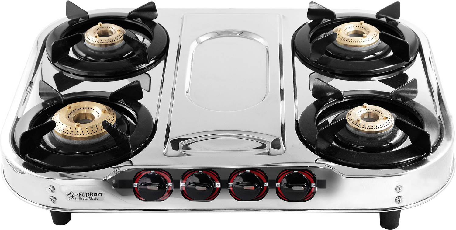Image of Flipkart SmartBuy Royal 4 Burners Stainless Steel Manual Gas Stove