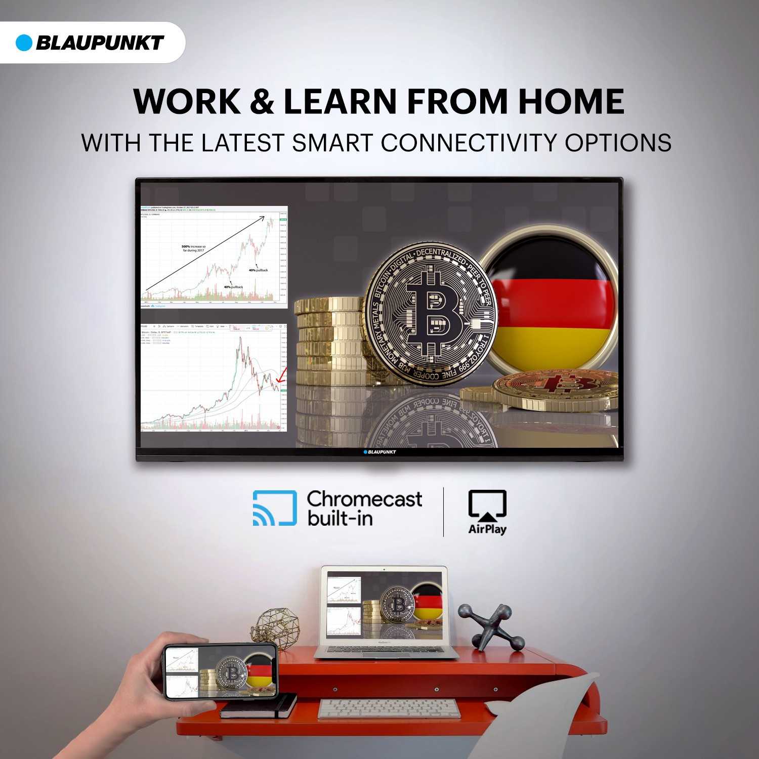 Image of Blaupunkt Cybersound 98 cm (40 Inch) HD Ready LED Smart Android TV with 40W Speaker