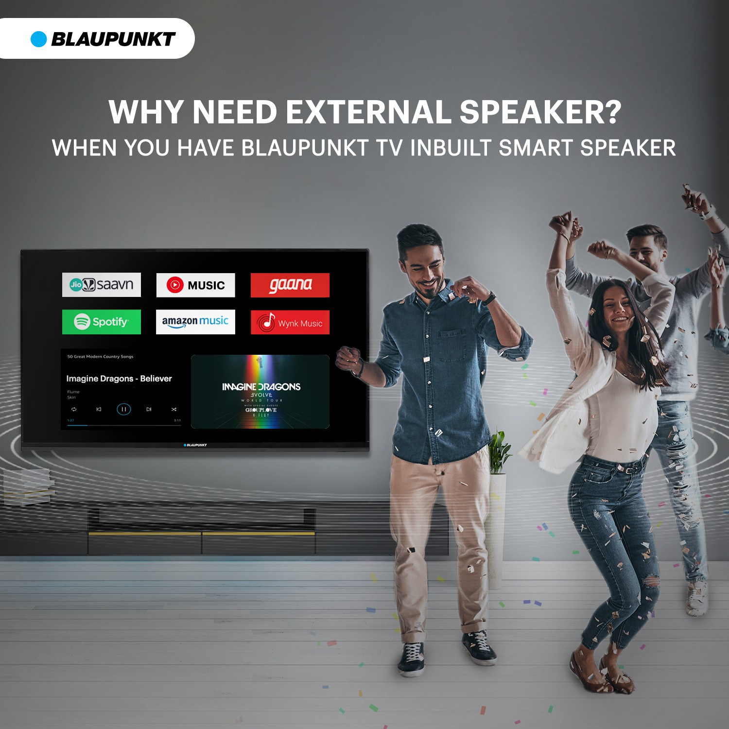Image of Blaupunkt Cybersound 98 cm (40 Inch) HD Ready LED Smart Android TV with 40W Speaker