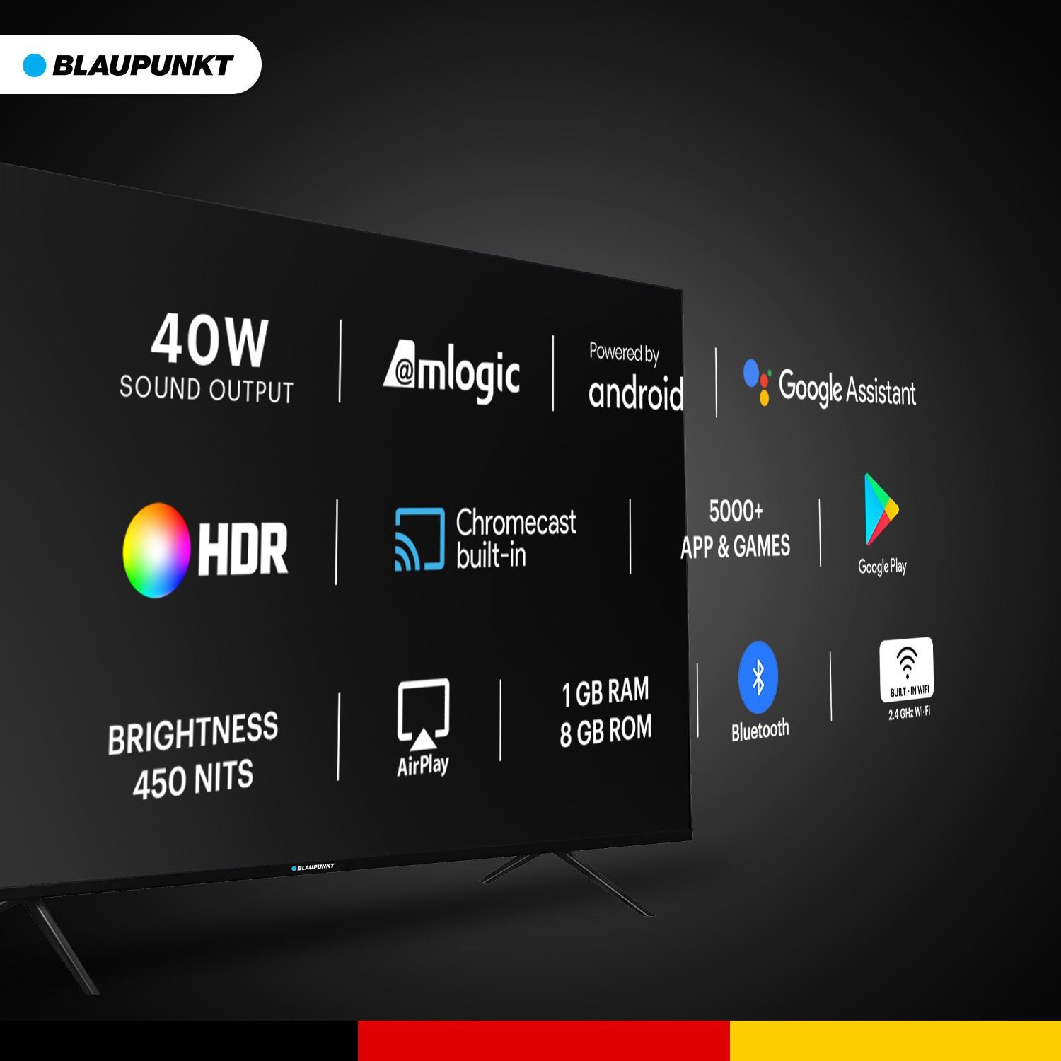Image of Blaupunkt Cybersound 108 cm (43 Inch) Full HD LED Smart Android TV with 40W Speaker