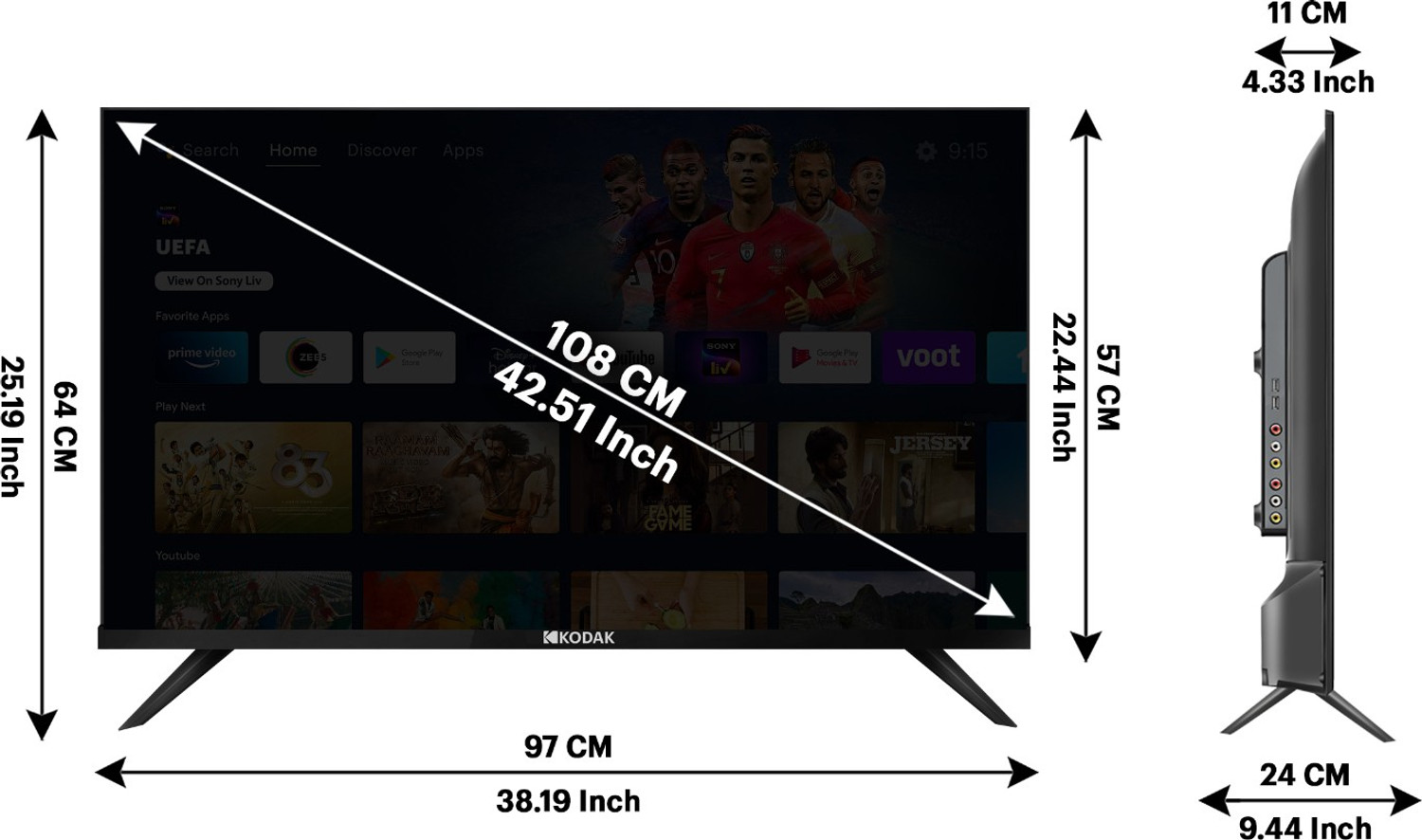 Image of Blaupunkt Cybersound 108 cm (43 Inch) Full HD LED Smart Android TV with 40W Speaker
