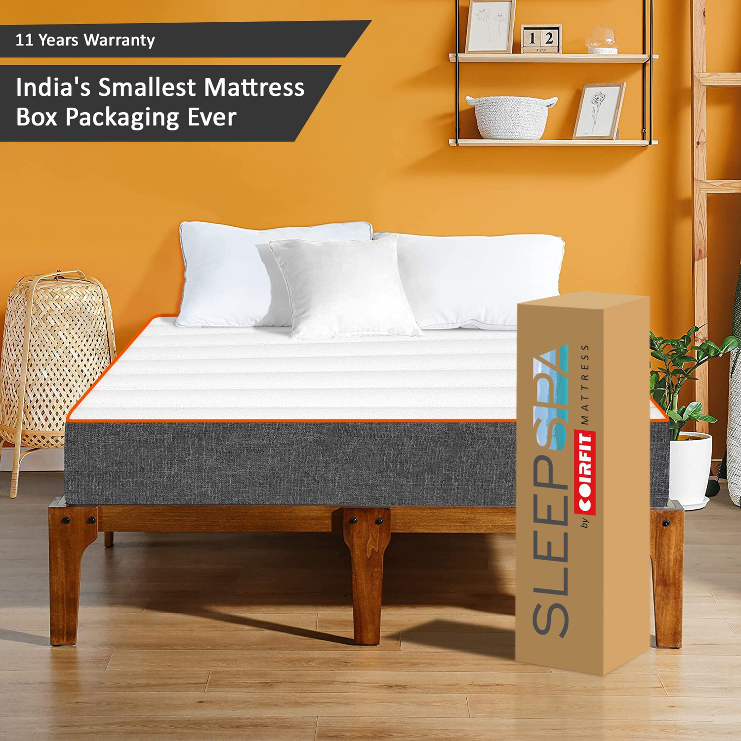Image of SLEEPSPA 3-Zone Responsive Cooling Crystal Tech. 6 inch Double Memory Foam Mattress