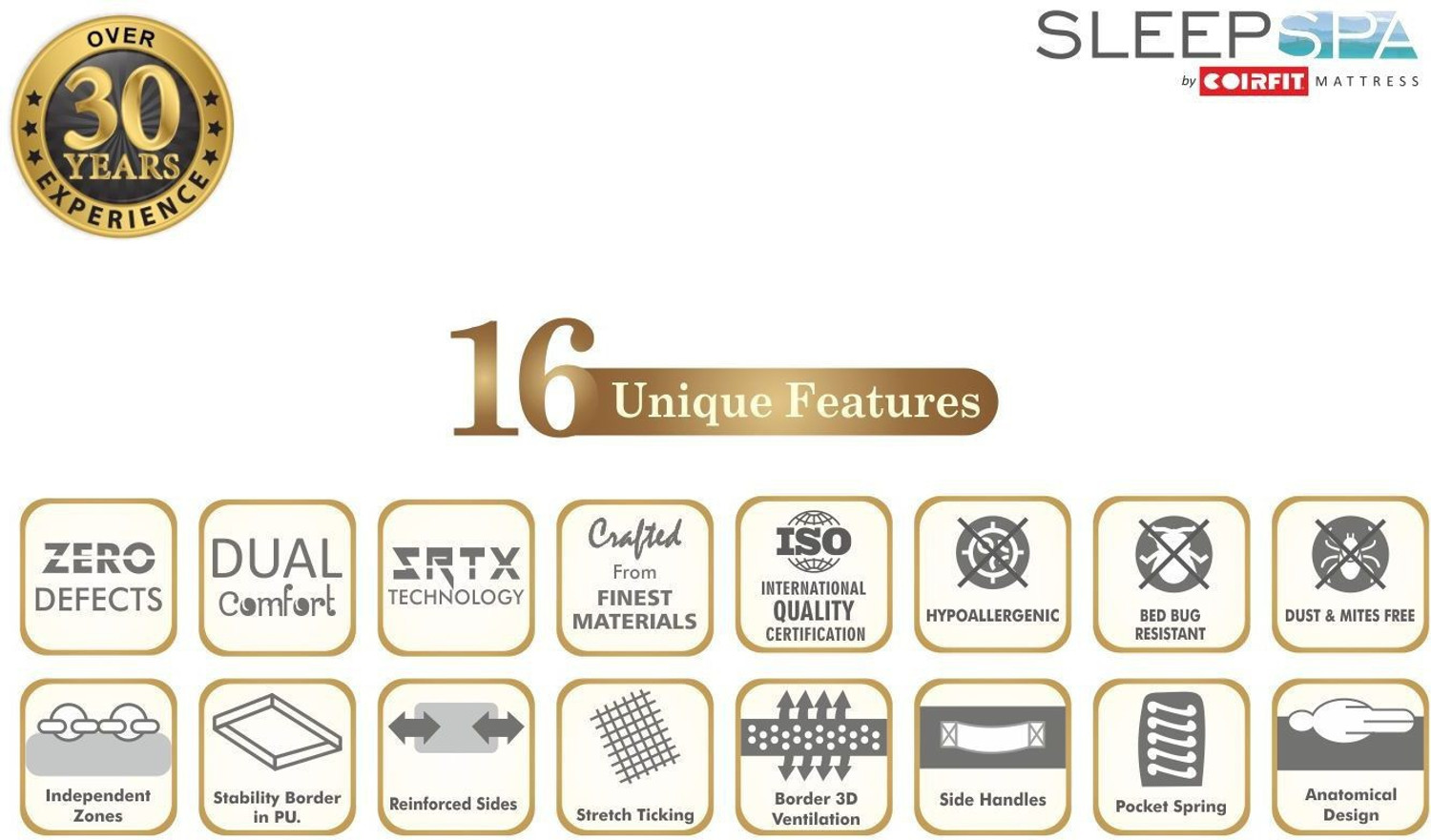 Image of SLEEPSPA PURE SLEEP PREMIUM ORTHOPEDIC with HerbFRESH TECHNOLOGY 8 inch King Pocket Spring Mattress