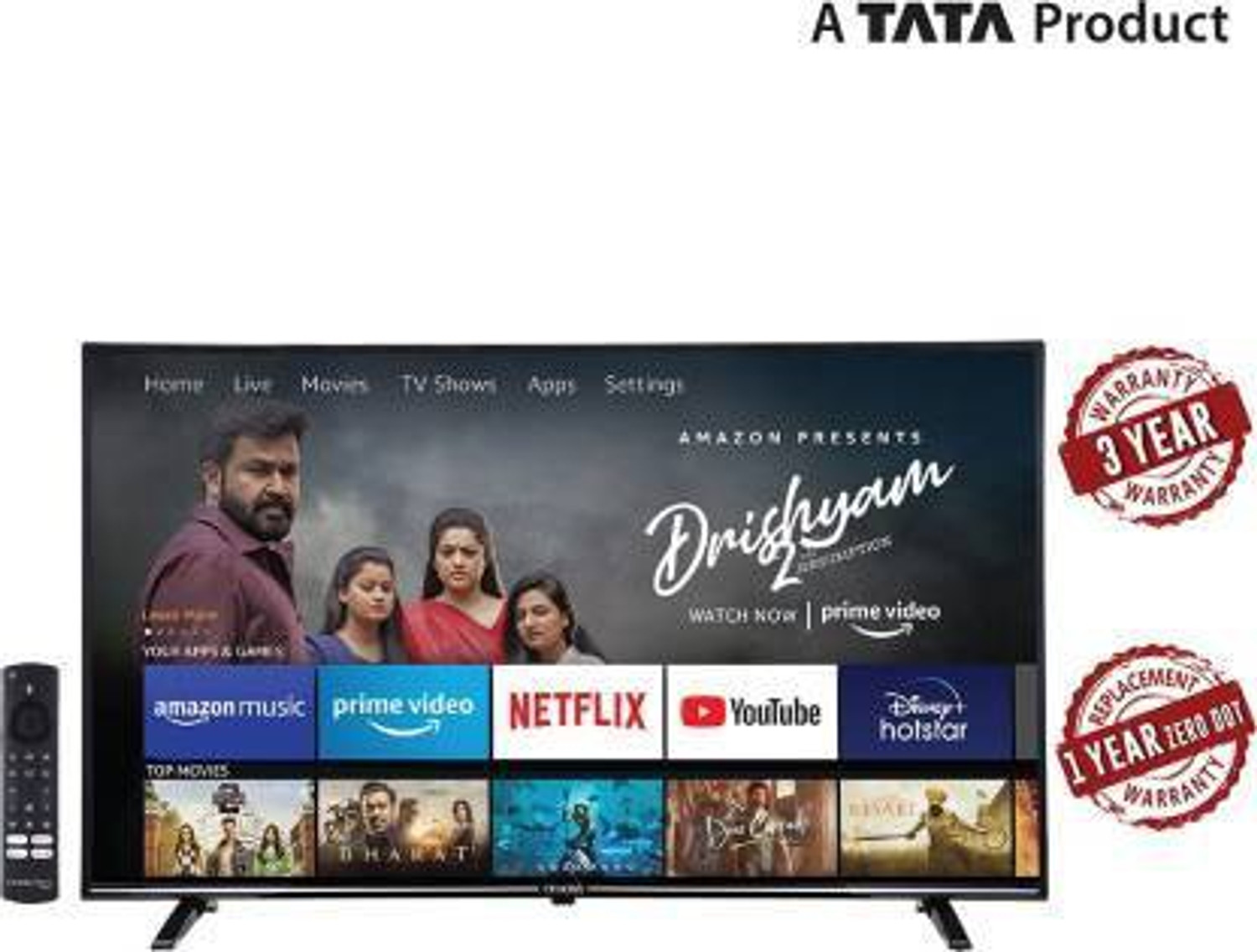 Image of Croma 109 cm (43 inch) Ultra HD (4K) LED Smart Fire TV