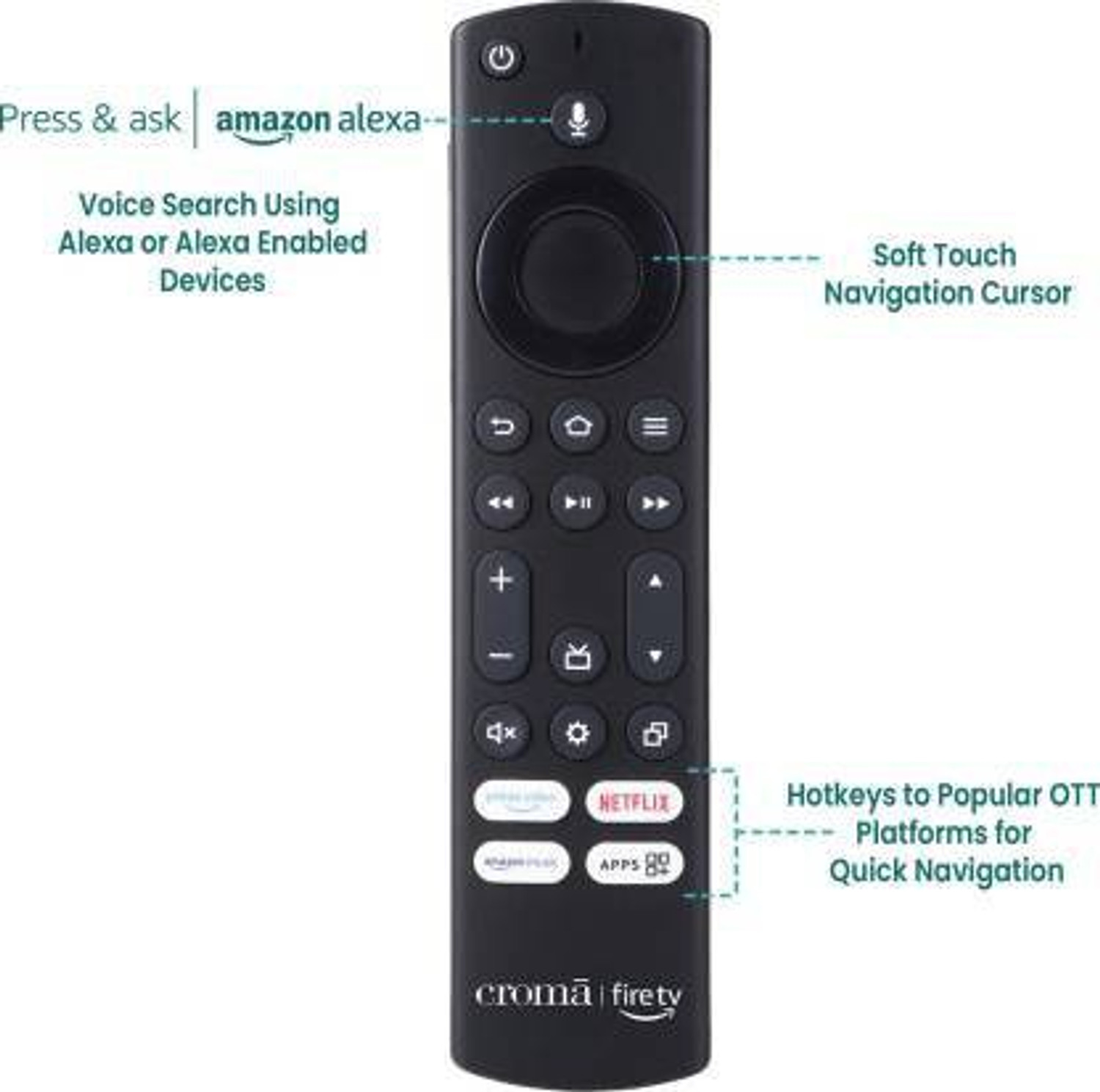 Image of Croma 109 cm (43 inch) Ultra HD (4K) LED Smart Fire TV