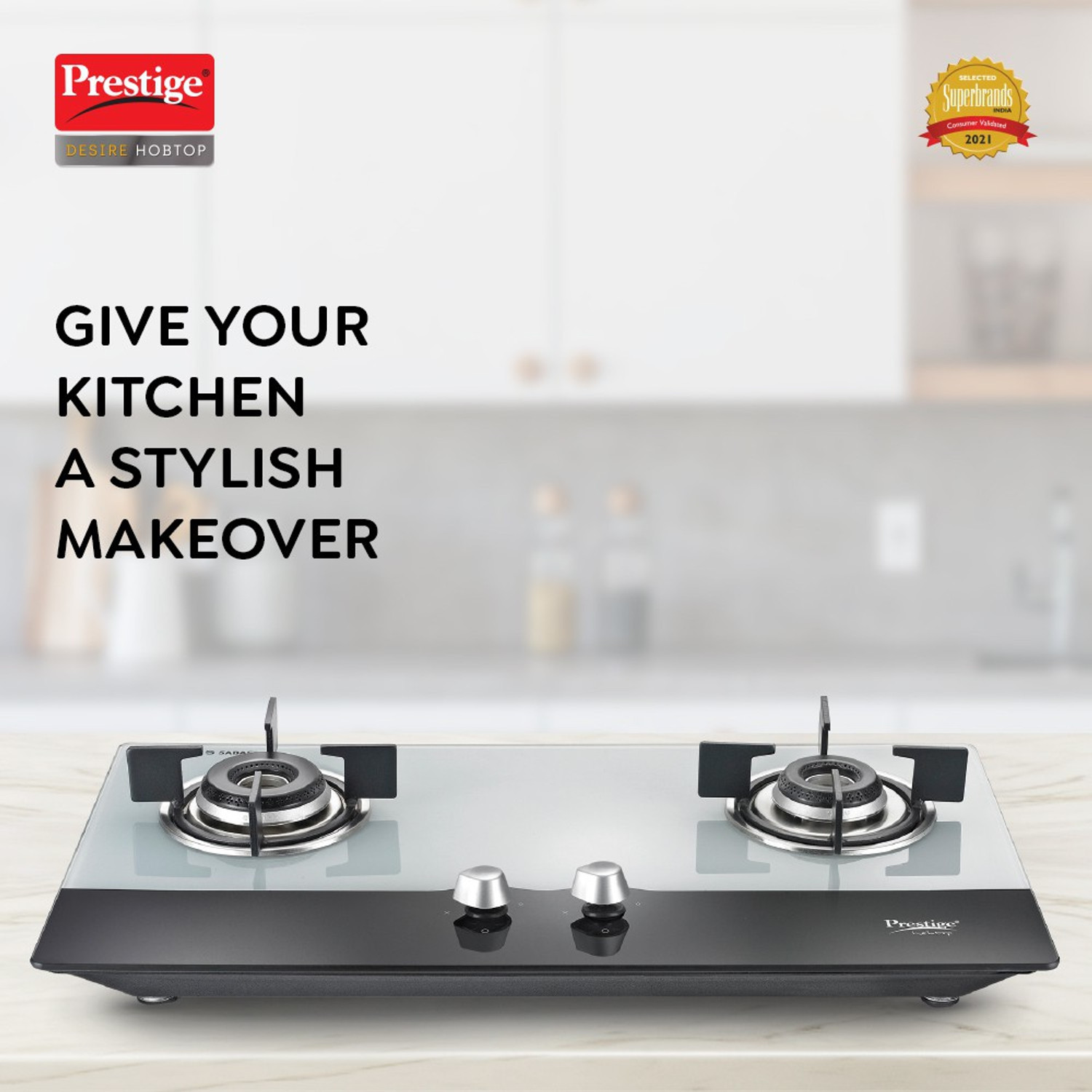 Image of Prestige Desire Top PHTD 02 Al Glass Automatic Hob