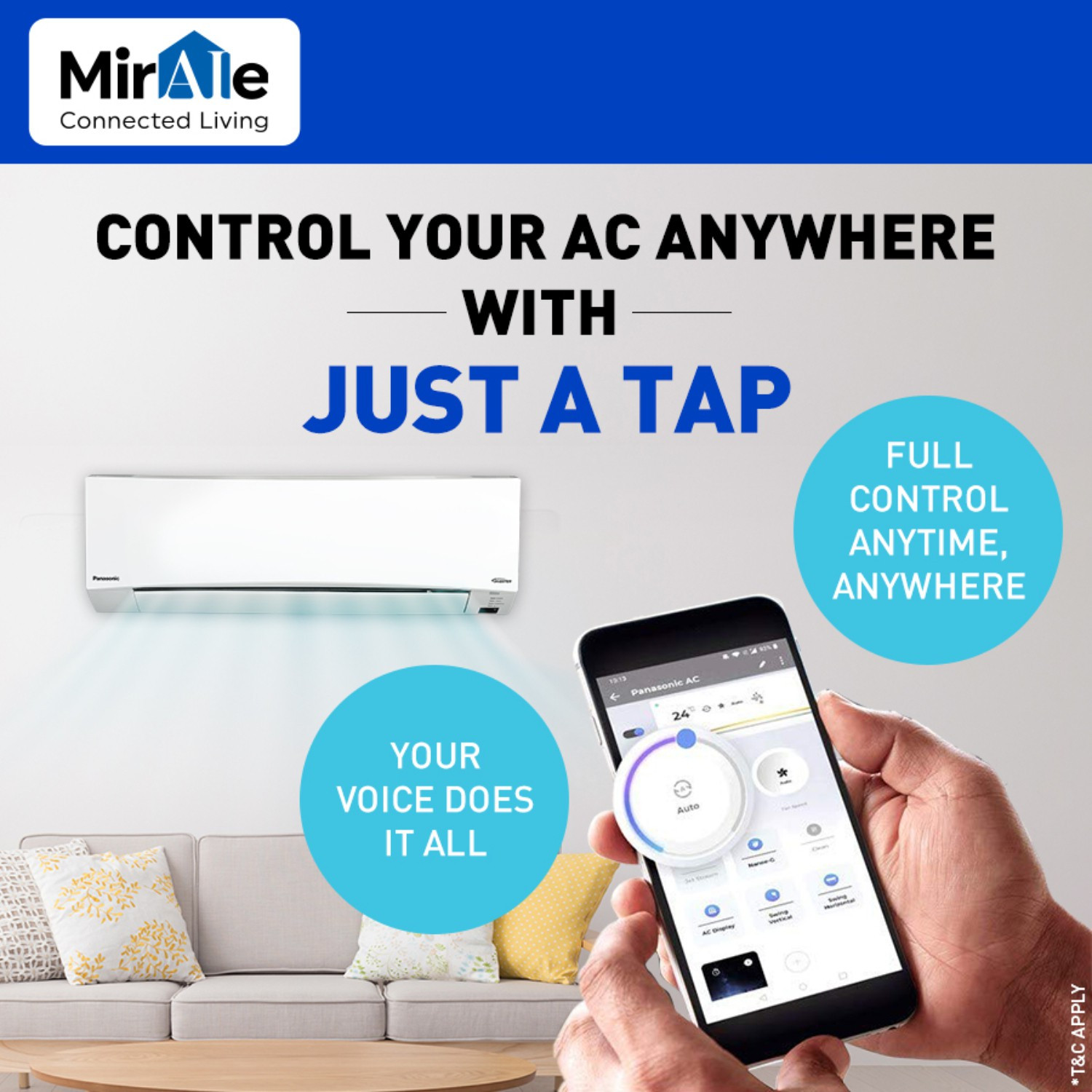 Image of Panasonic 2 Ton 5 Star Split Inverter AC with Wi-fi Connect - White (CS /CU-NU24XKYWA, Copper Condenser)