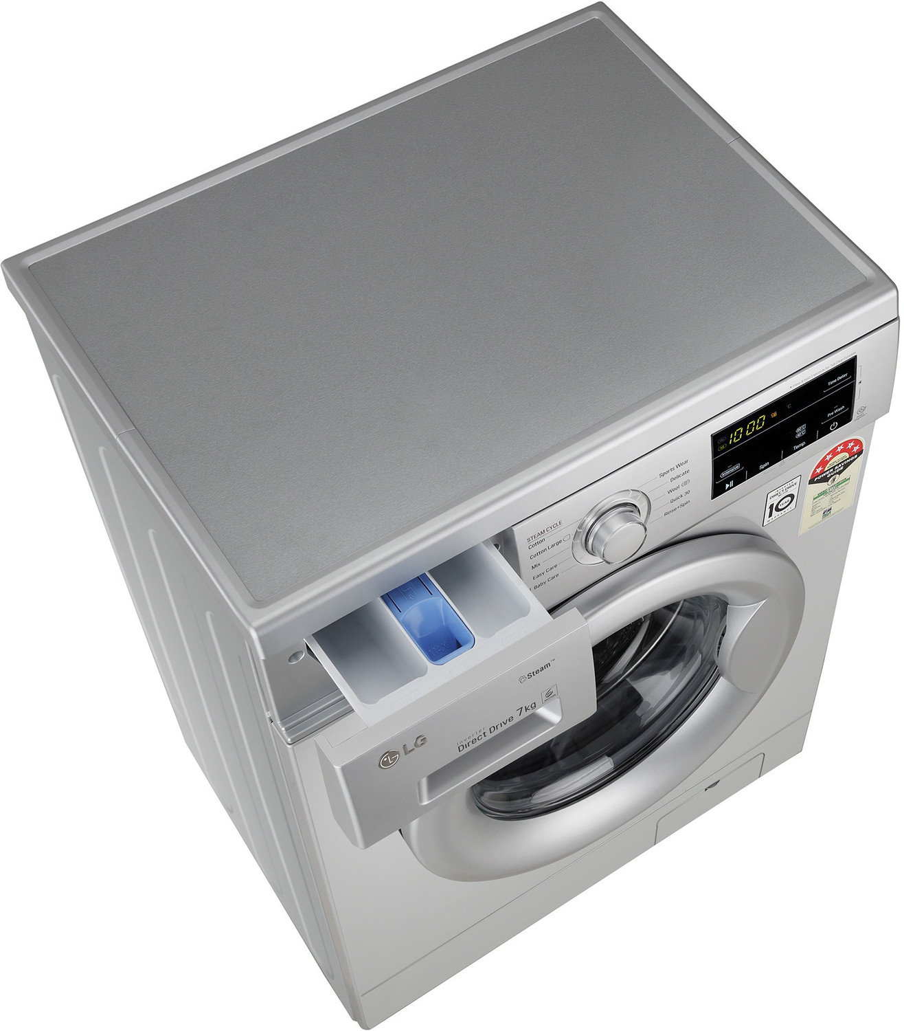 Image of LG 7 kg with Steam,inverter Fully Automatic Front Load Washing Machine with In-built Heater Silver
